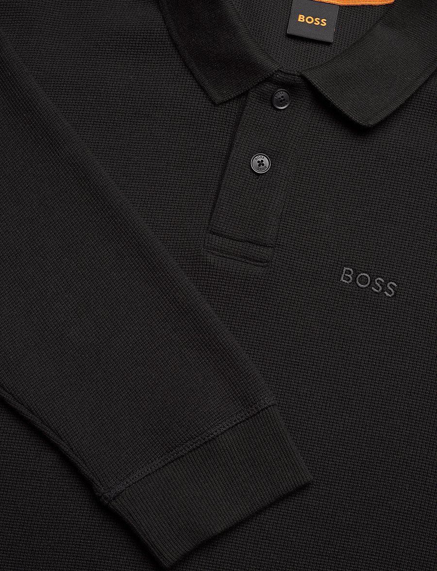 BOSS - Petempestolong - long-sleeved knitted polos - black - 2