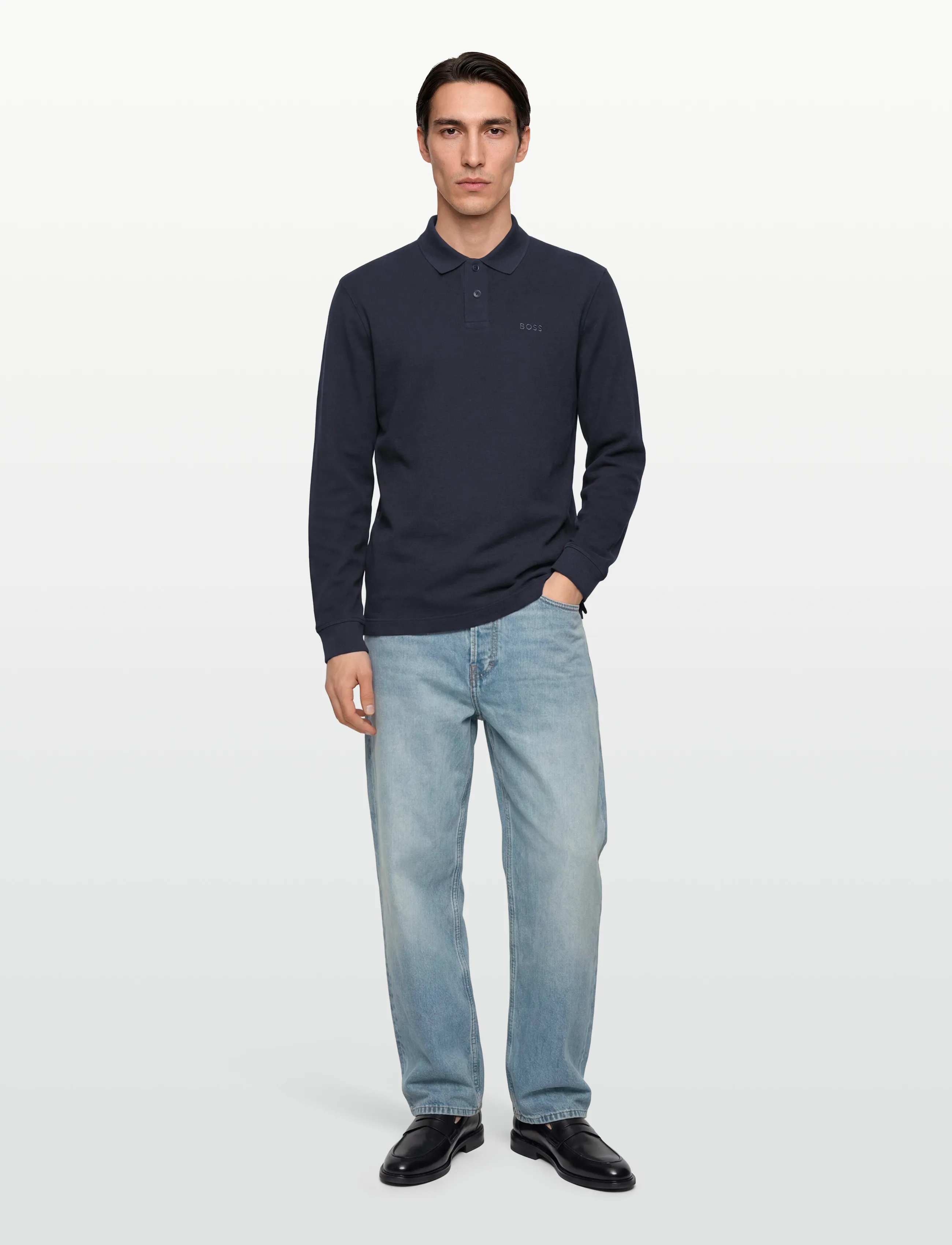 BOSS Petempestolong, S, Navy, Poloer > Langærmede, Herre