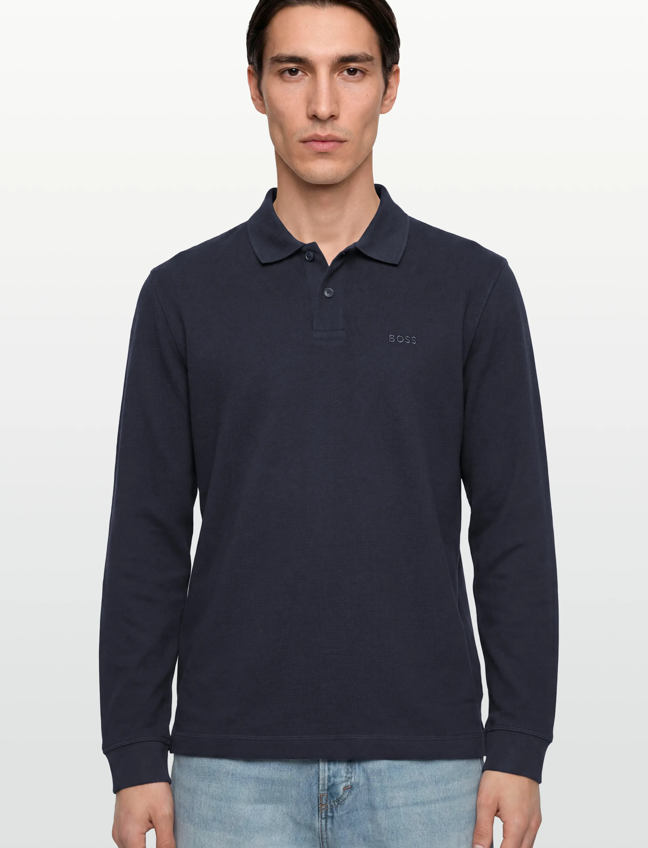 BOSS - Petempestolong - trikotažiniai polo marškinėliai ilgomis rankovėmis - dark blue - 3