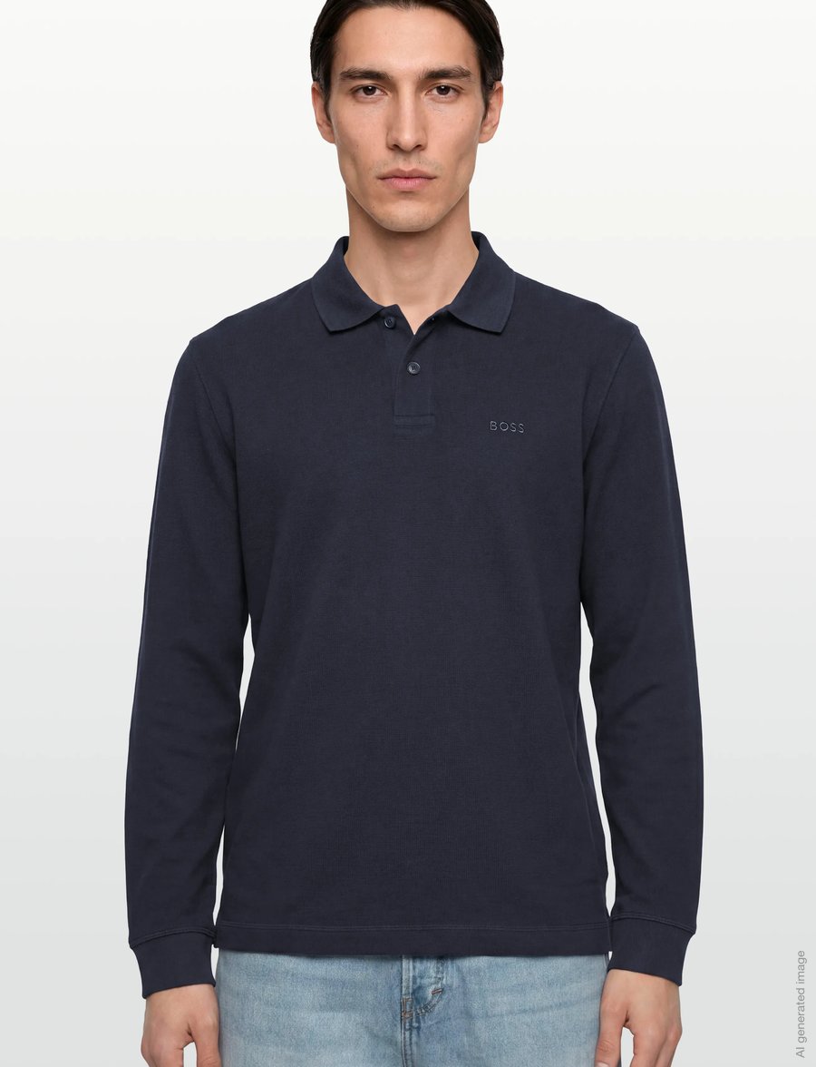 BOSS - Petempestolong - pitkähihaiset neulepoolot - dark blue - 3