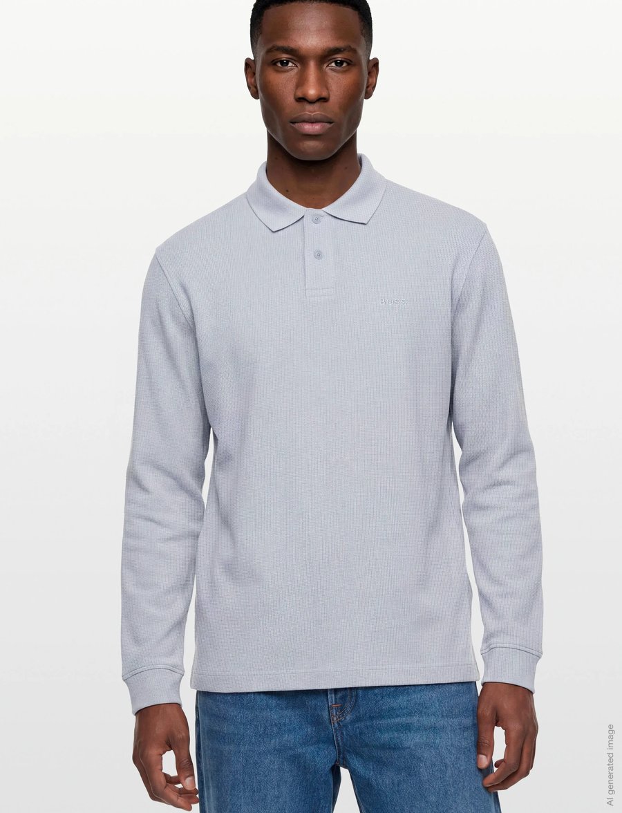 BOSS - Petempestolong - langärmelige strick-polohemden - light/pastel grey - 3