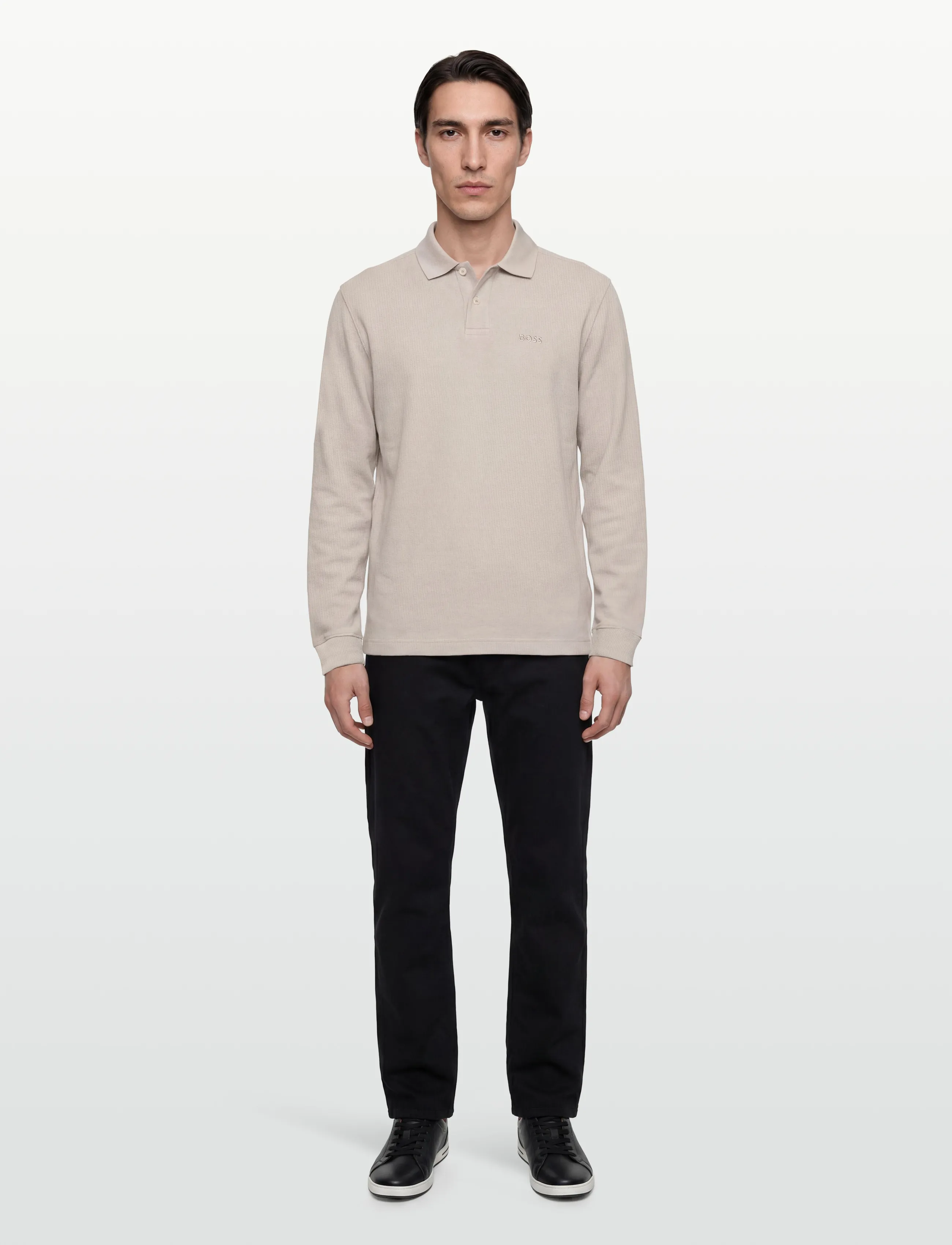 BOSS Petempestolong, S, Polos, Grau - Long-sleeved, Männerswear