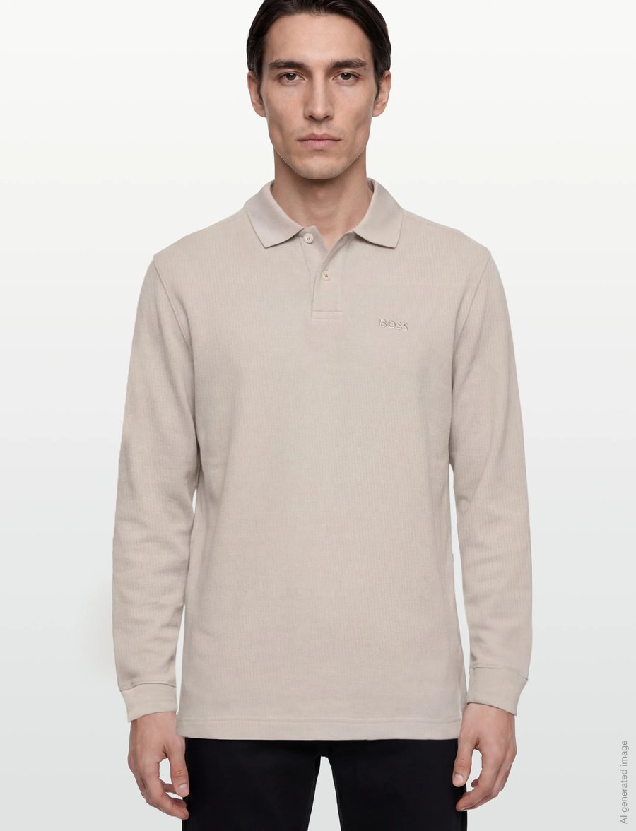 BOSS - Petempestolong - long-sleeved knitted polos - open grey - 3