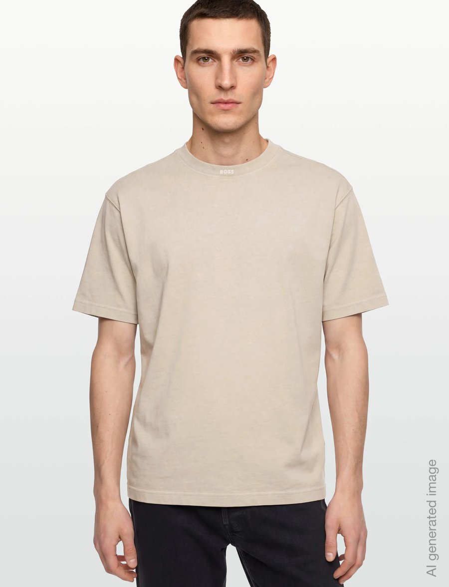 BOSS - Te_Dye_ - kurzärmelige t-shirts - light beige - 3