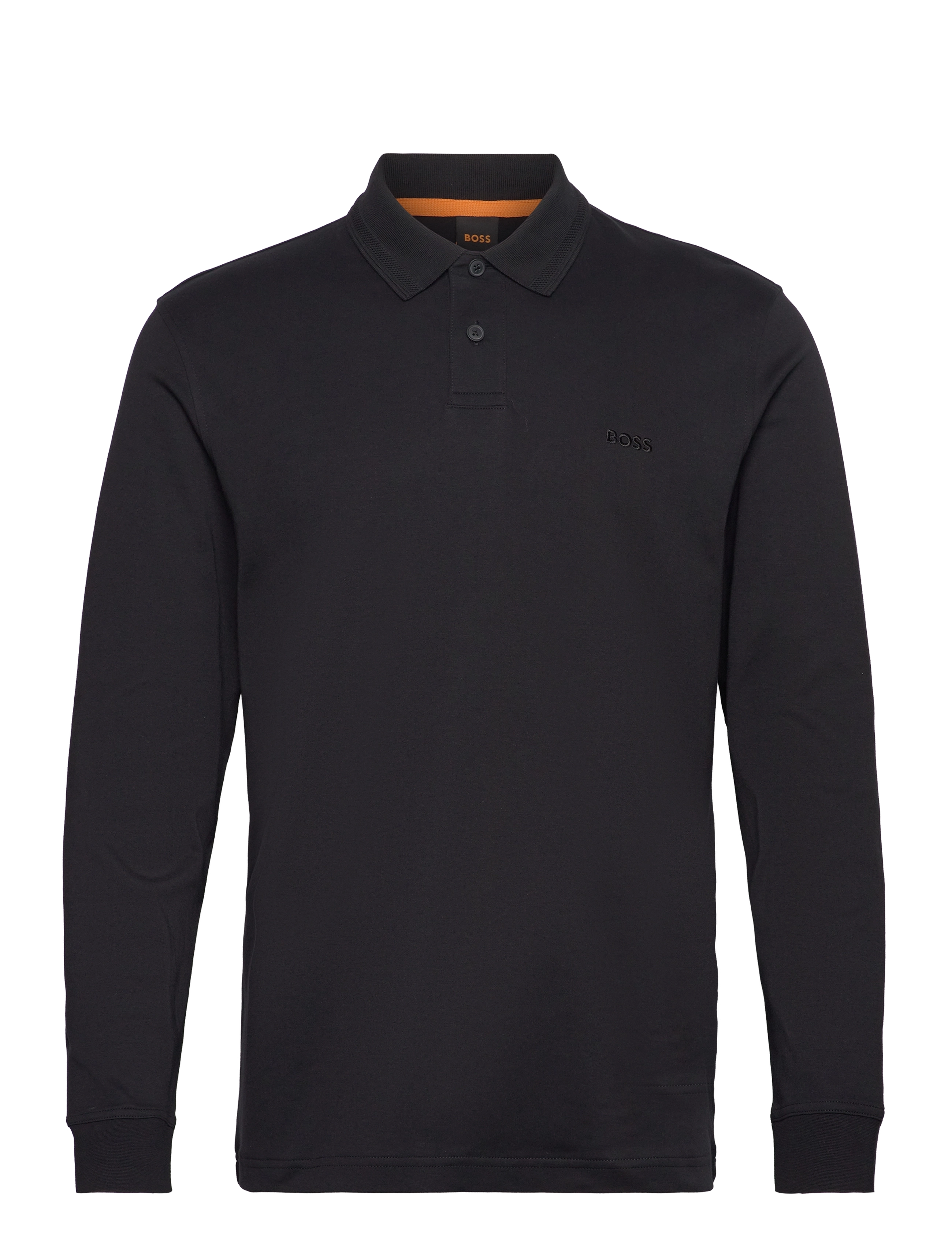 BOSS Pe_Interlock_Long, XL, Polos, Schwarz - Long-sleeved, Männerswear