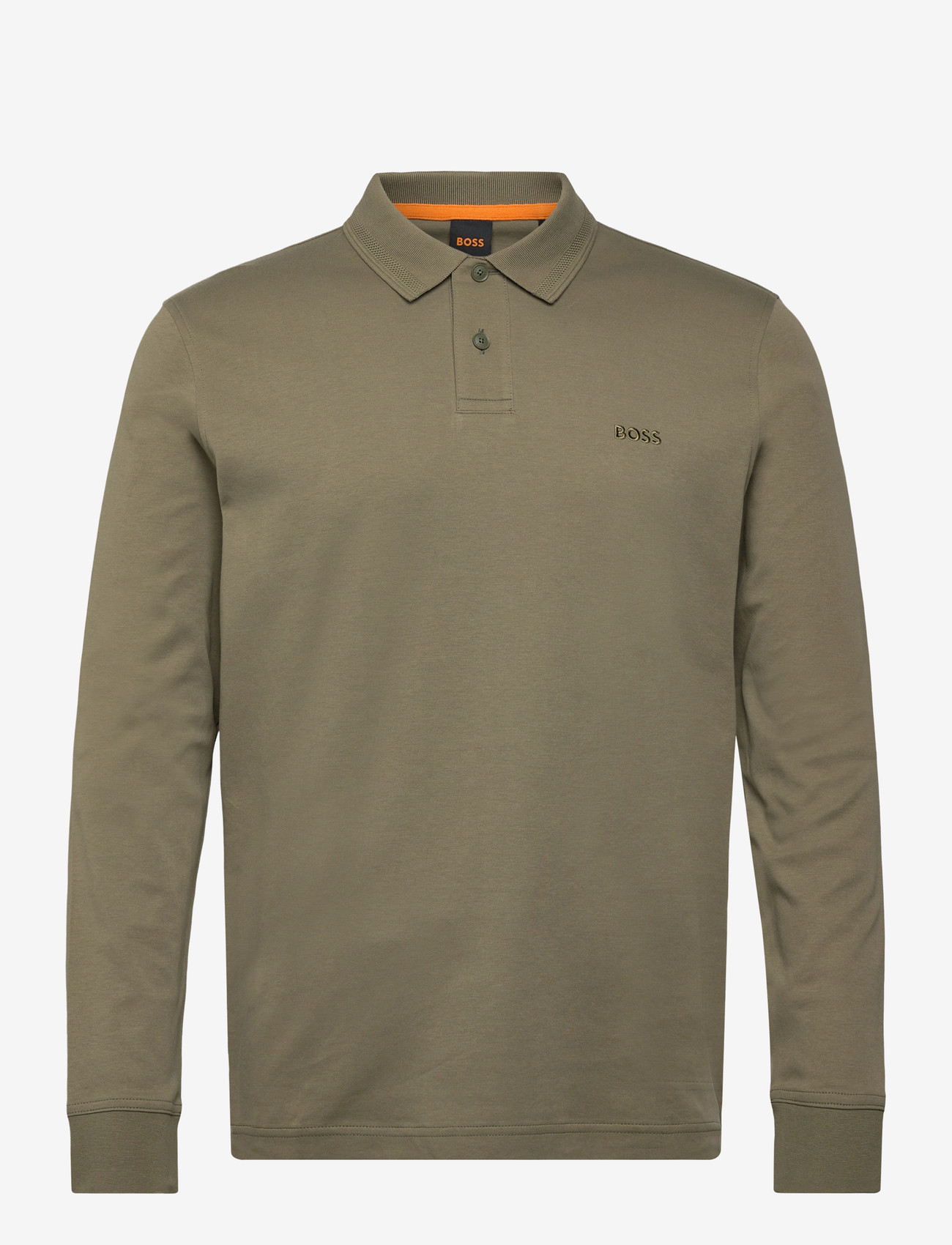 BOSS - Pe_interlock_long - langærmede poloer - open green - 0