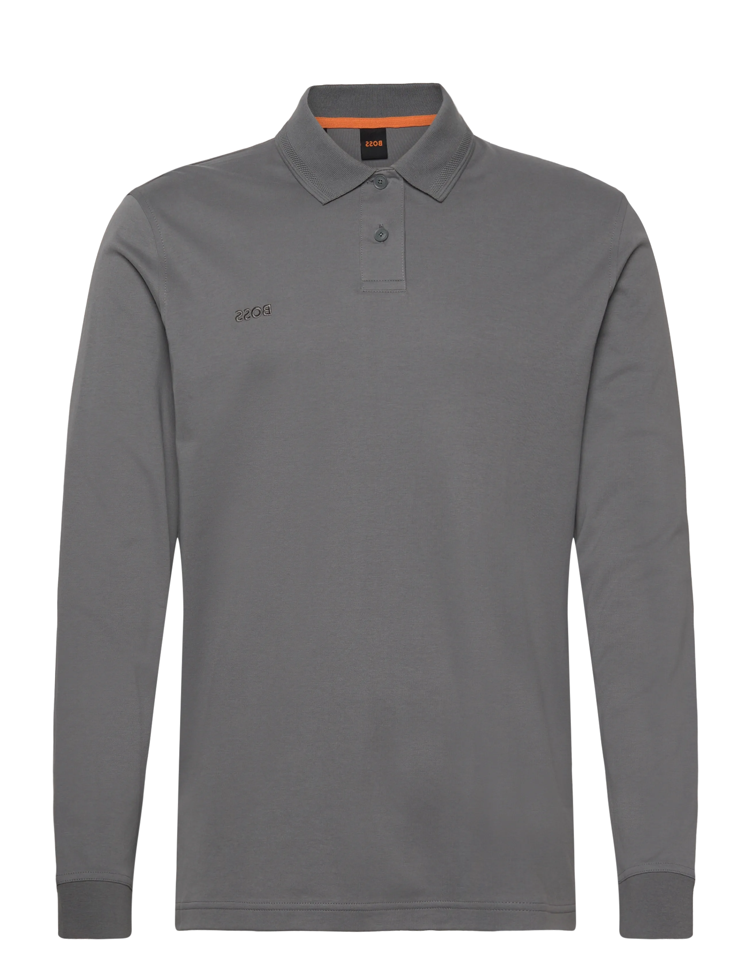 BOSS Pe_Interlock_Long, XL, Polos, Grau - Long-sleeved, Männerswear