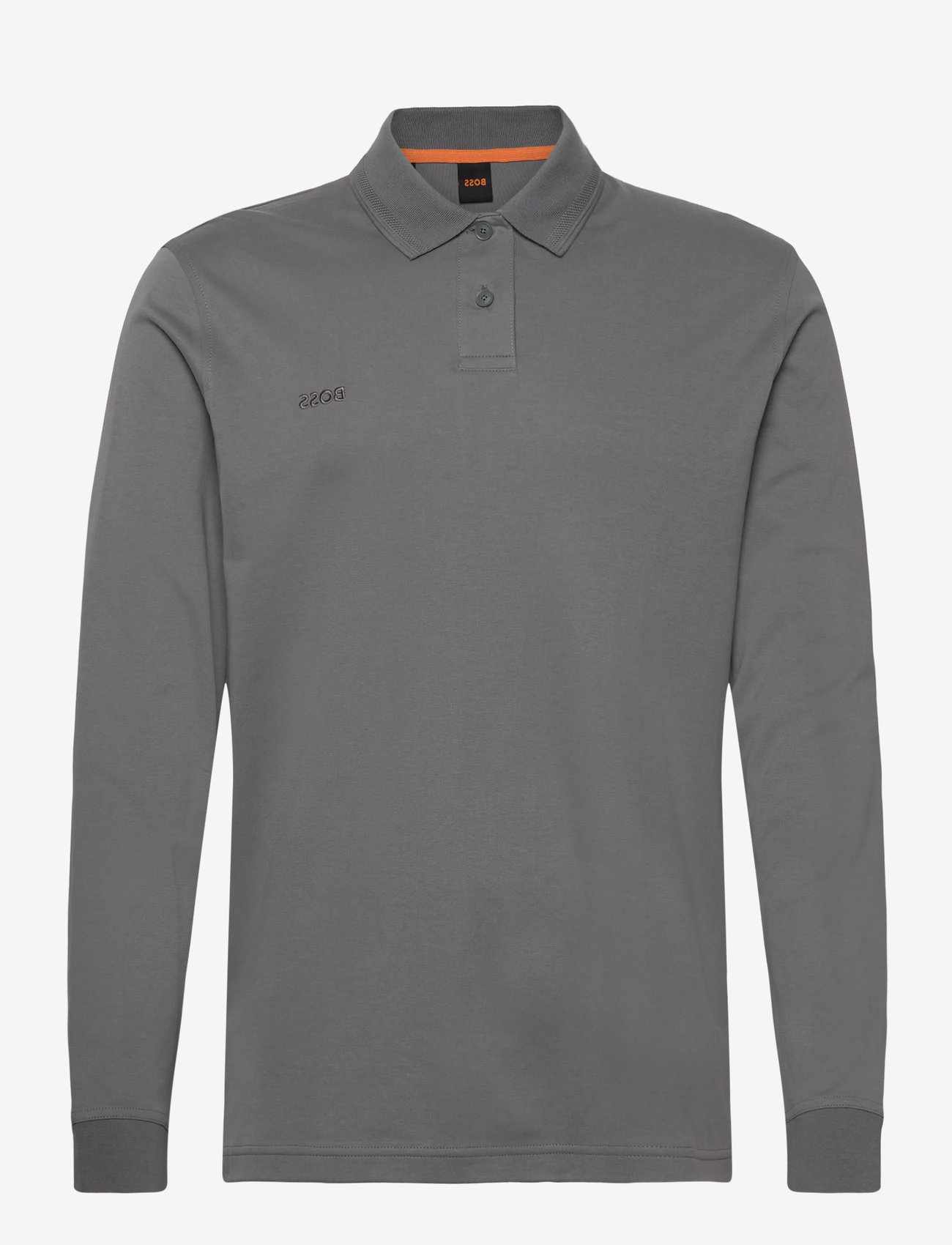 BOSS - Pe_interlock_long - langærmede poloer - open grey - 0