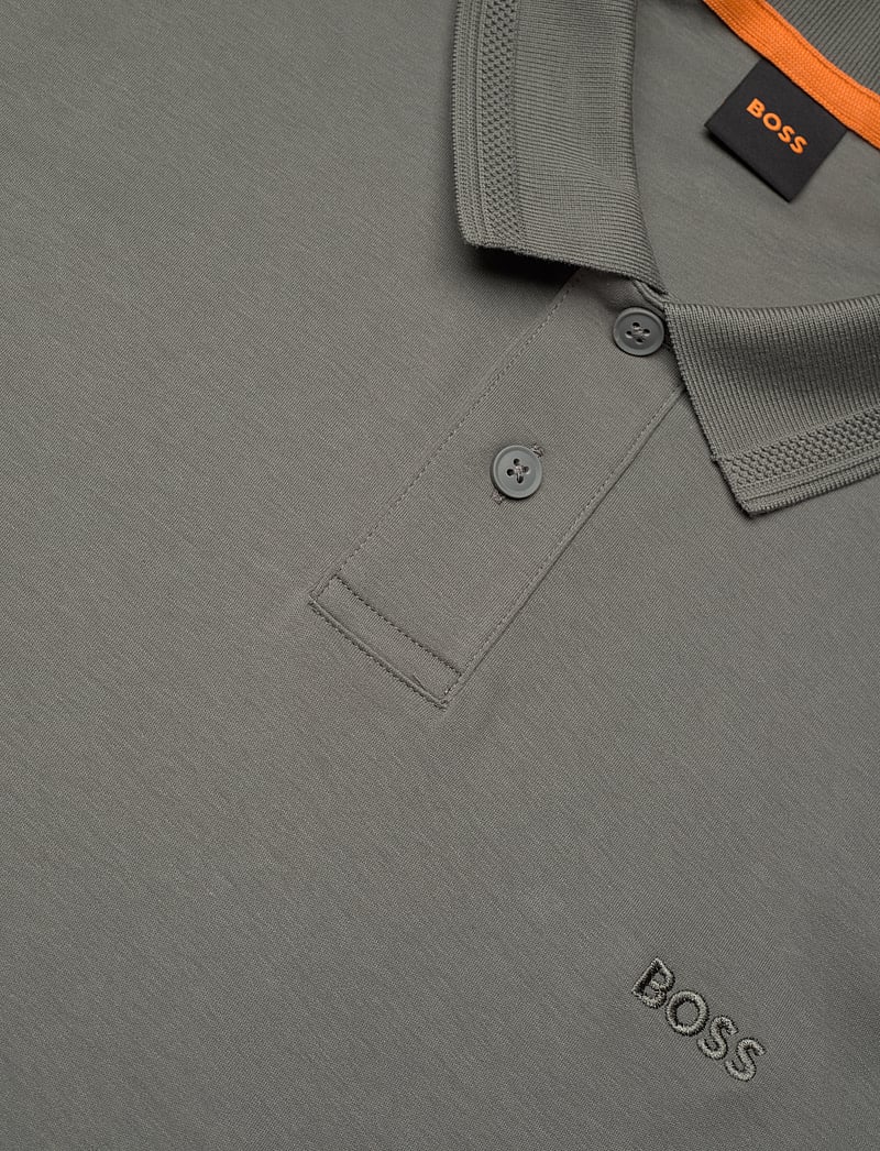 BOSS - Pe_interlock_long - långärmade pikéer - open grey - 2