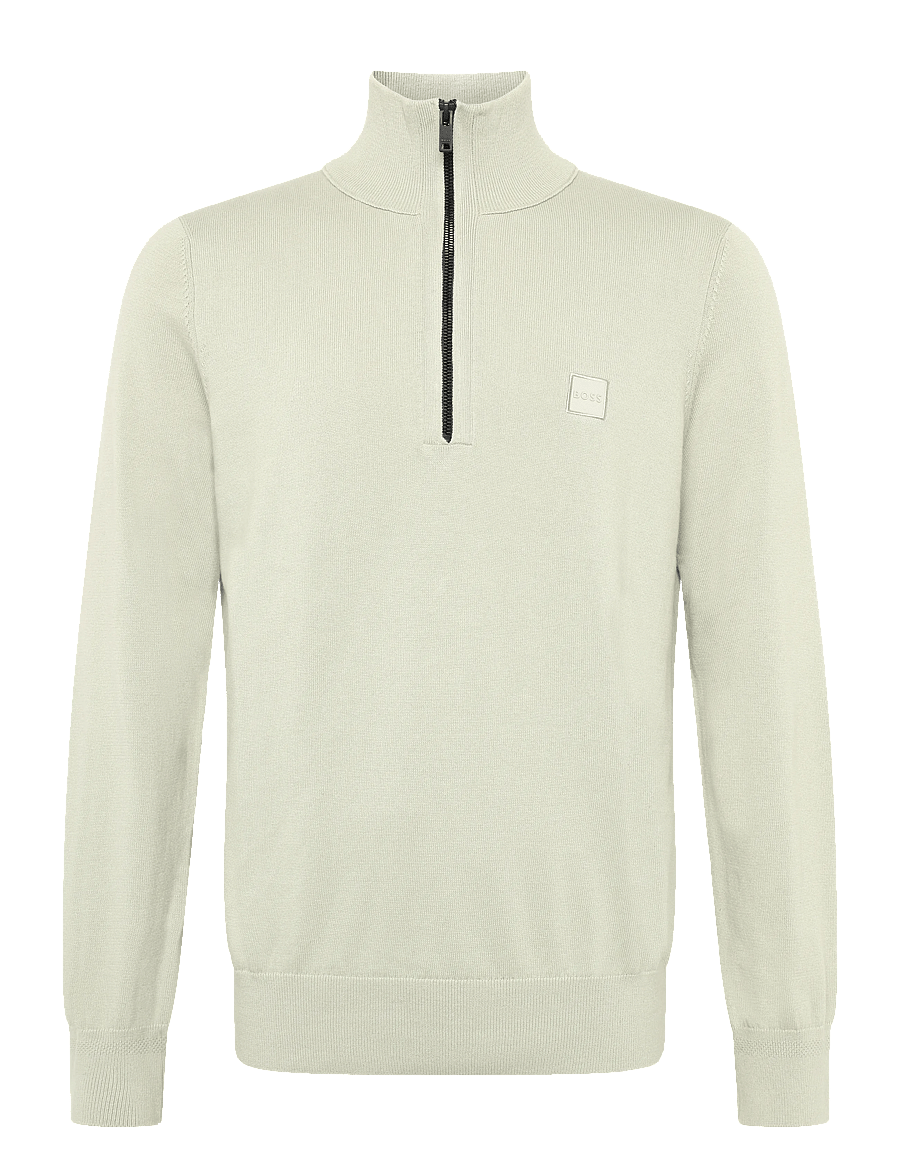 BOSS - Kanobix_S - pullover mit halbem reißverschluss - light beige - 0