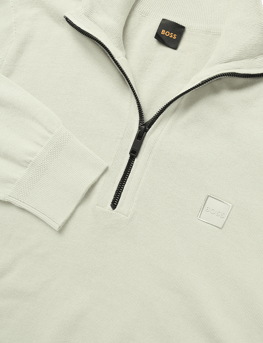 BOSS - Kanobix_S - pullover mit halbem reißverschluss - light beige - 2