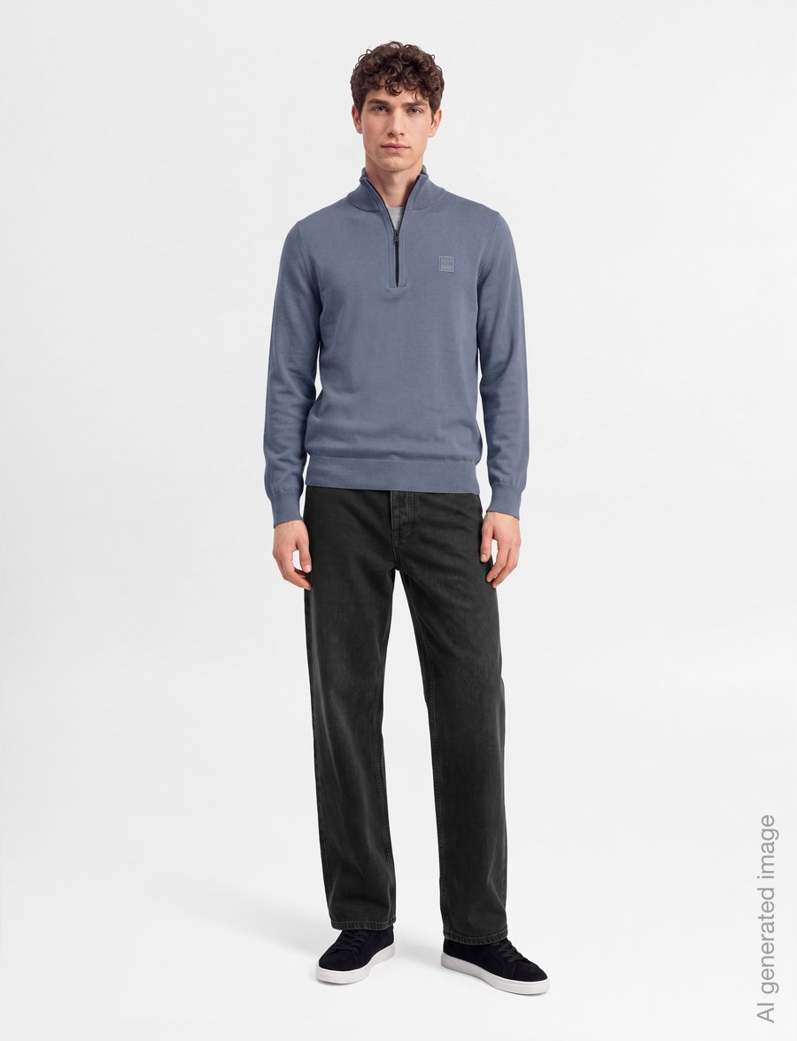 BOSS - Kanobix_S - halfzip strik - medium blue - 0