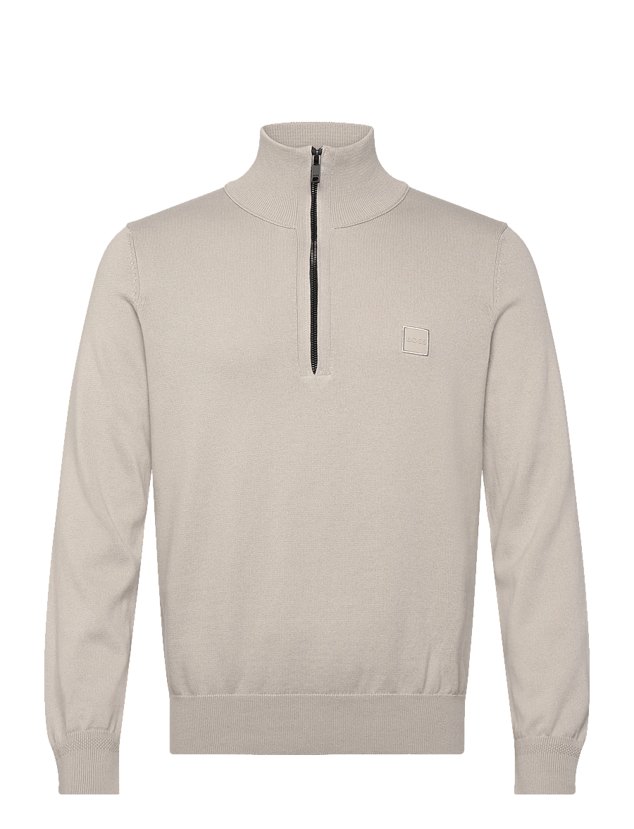 BOSS - Kanobix_S - pullover mit halbem reißverschluss - open grey - 0