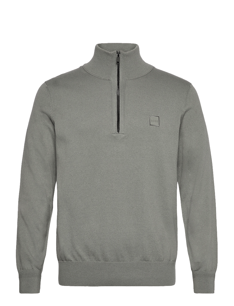 BOSS - Kanobix_S - pullover mit halbem reißverschluss - open grey - 1