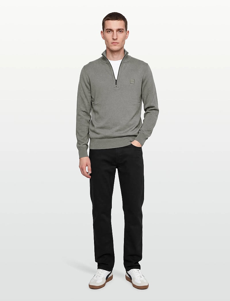 BOSS - Kanobix_S - pullover mit halbem reißverschluss - open grey - 0