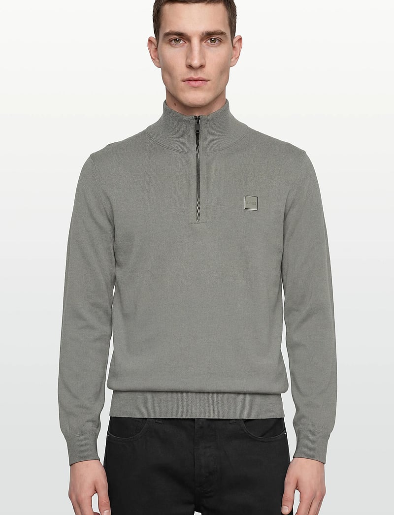 BOSS - Kanobix_S - pullover mit halbem reißverschluss - open grey - 3