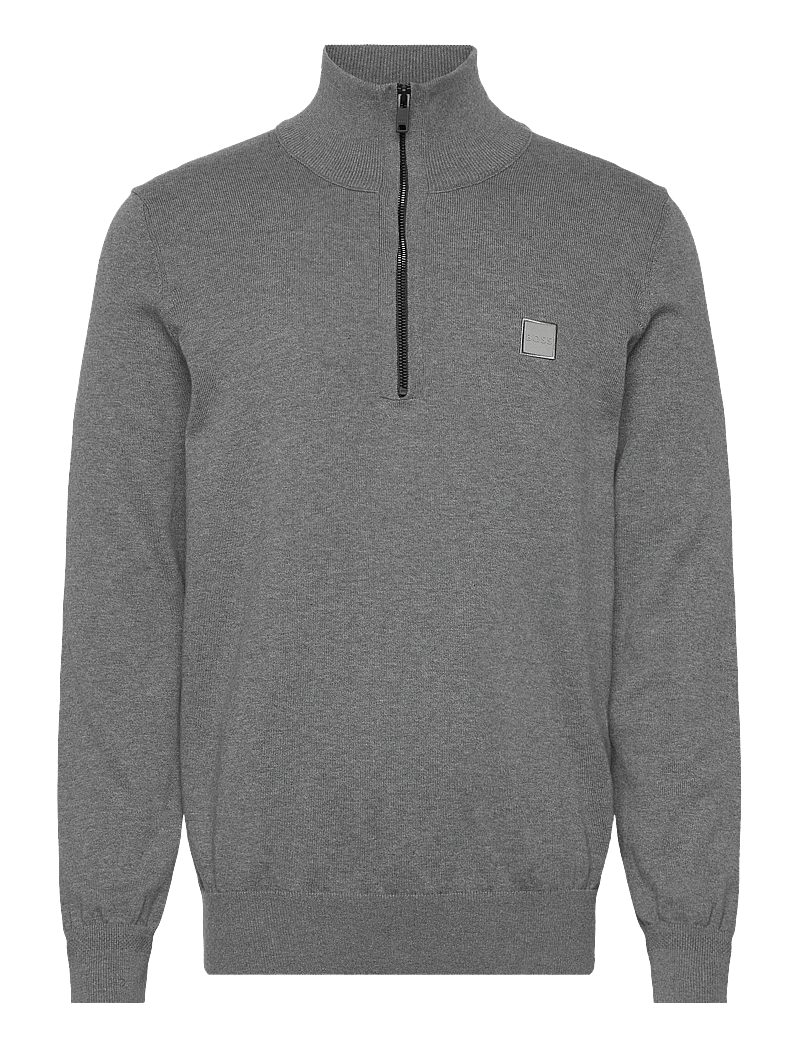 BOSS - Kanobix_S - pullover mit halbem reißverschluss - silver - 0