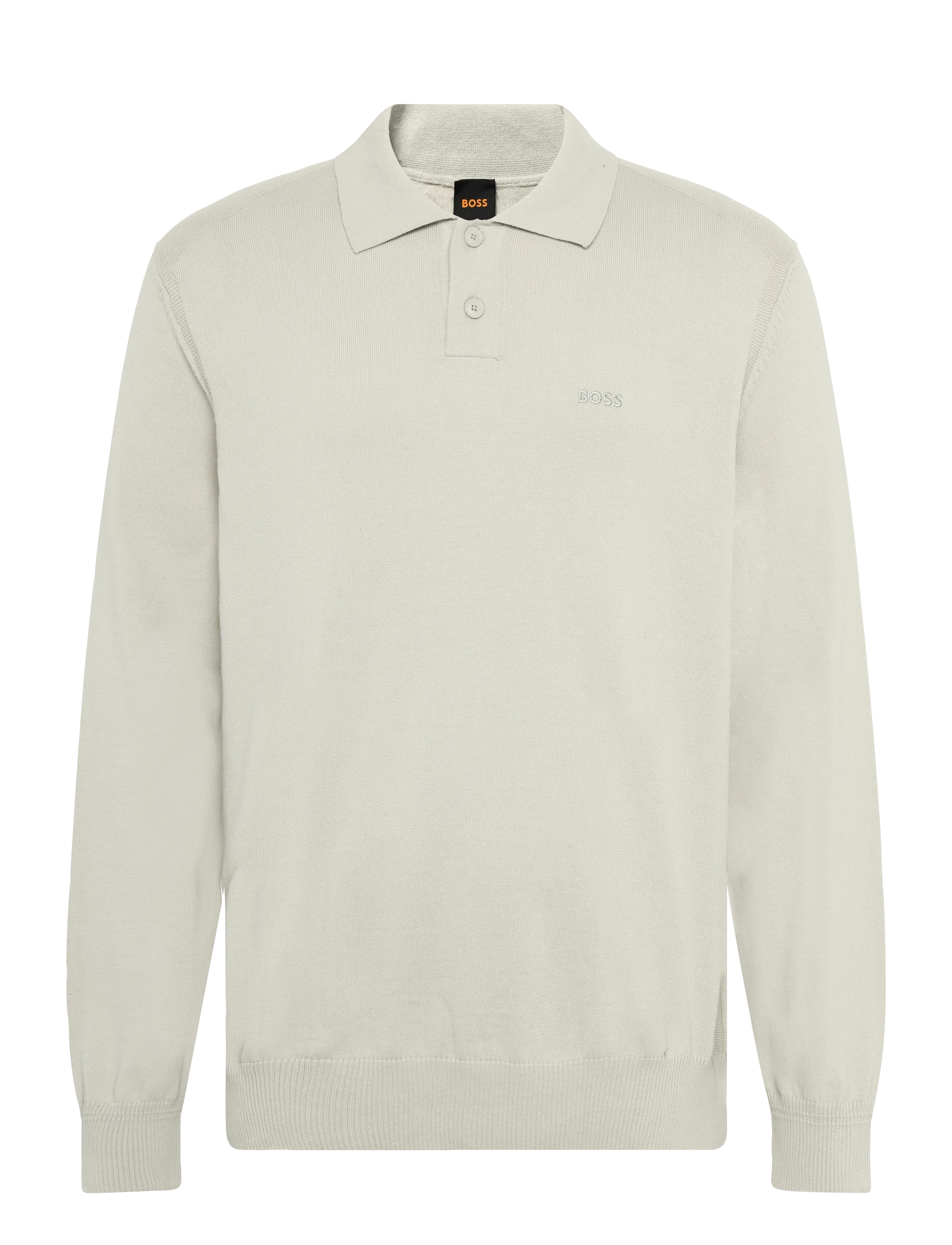 BOSS Asac_PL - Langärmelige Strick-Polohemden - LIGHT BEIGE / beige
