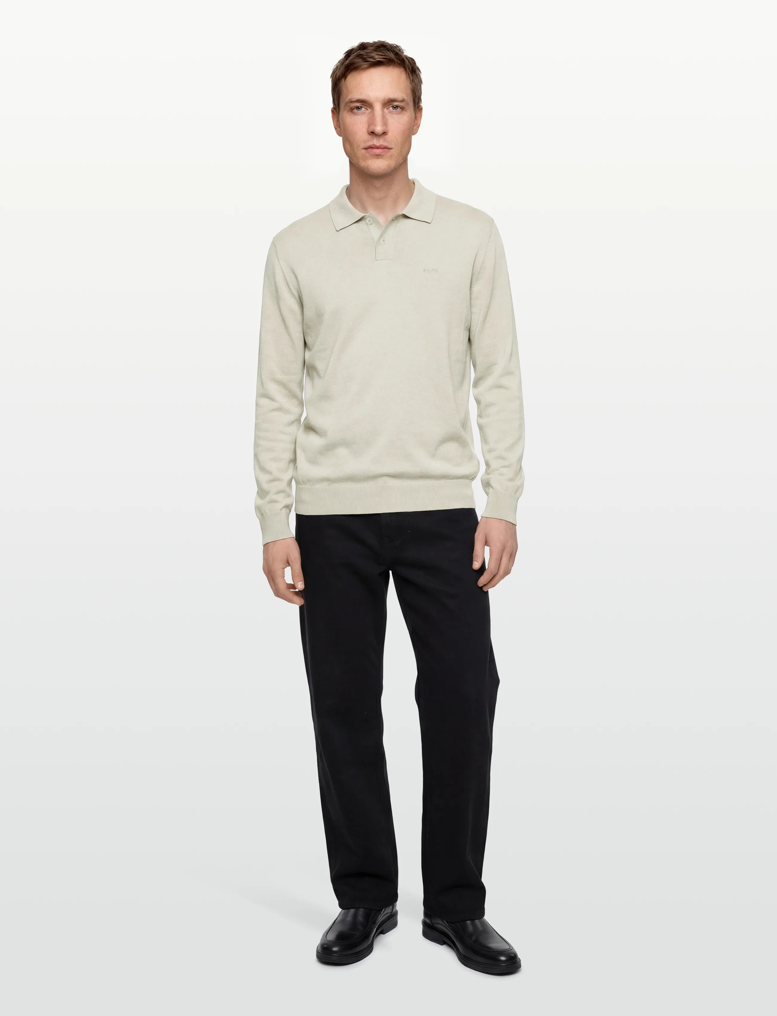 BOSS Asac_Pl, XL, Polos, Beige - Long-sleeved, Männerswear