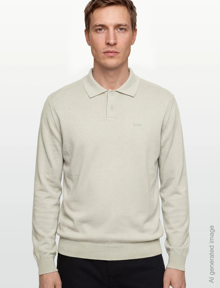 BOSS - Asac_PL - long-sleeved knitted polos - light beige - 3