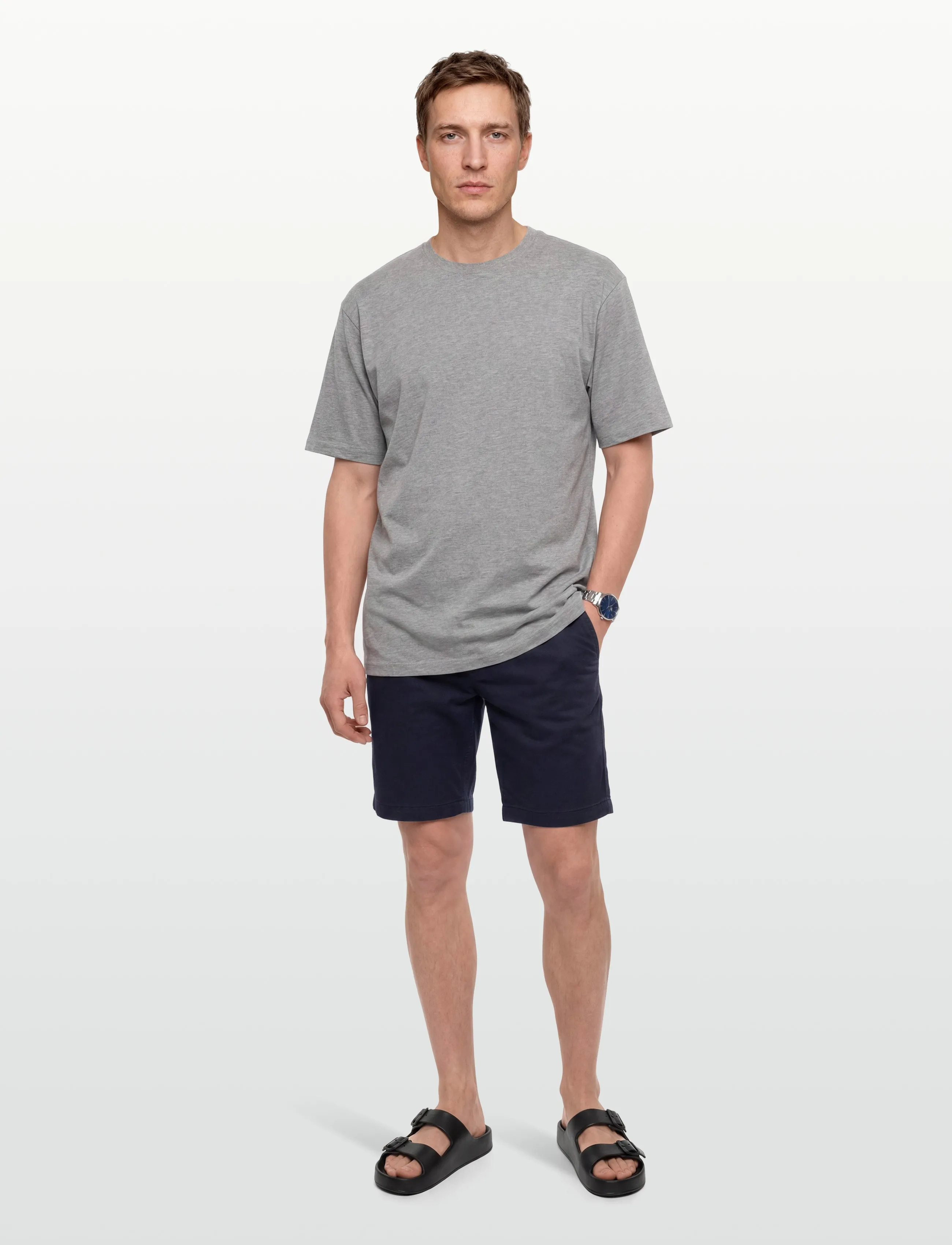 BOSS Chino-Slim-Shorts, 35, Shorts, Marineblau - Chinos Männerswear