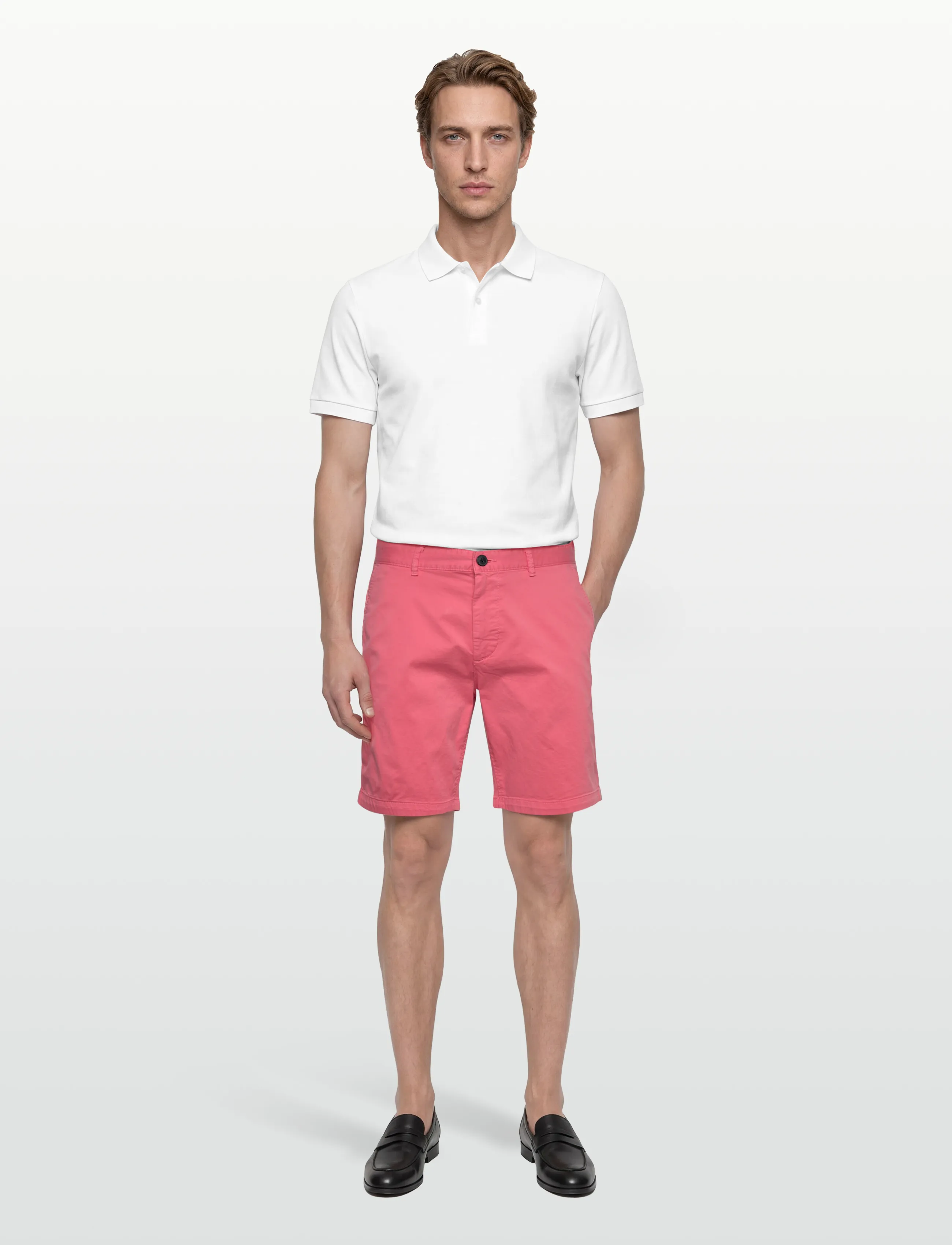 BOSS Chino-Slim-Shorts, 36, Shorts, Rot - Chinos Männerswear