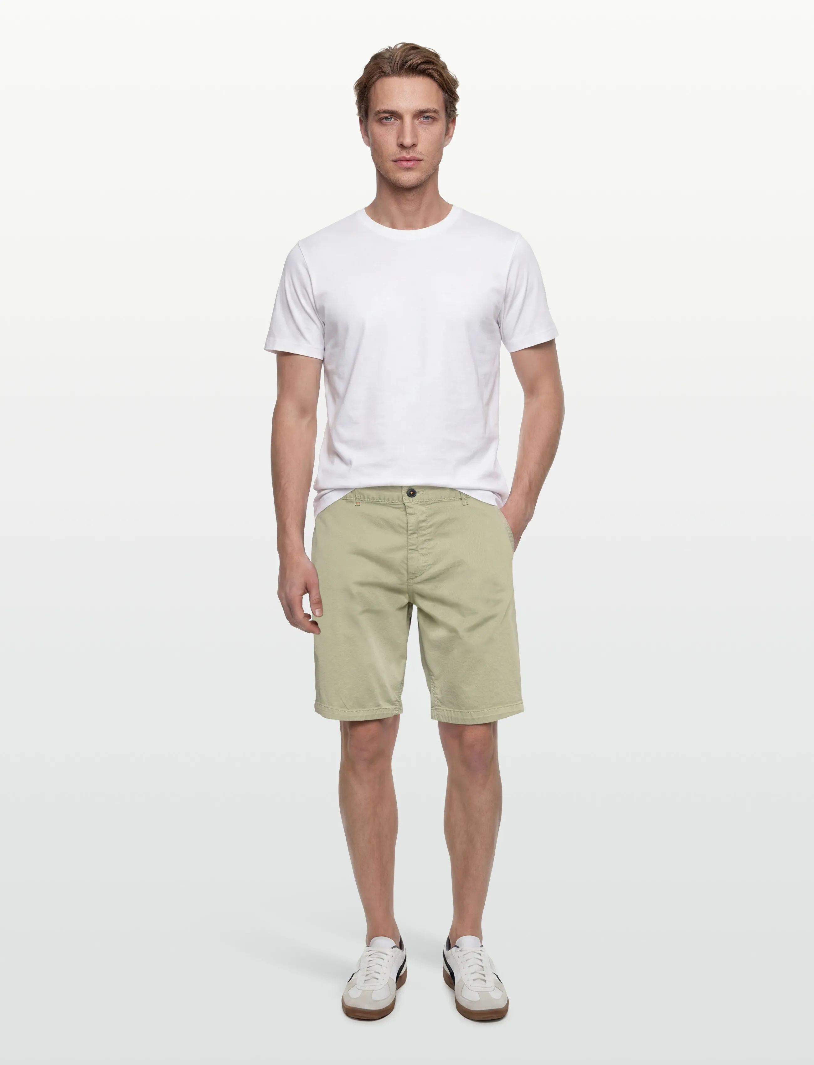 BOSS Chino-Slim-Shorts, 30, Shorts, Khakigrün - Chinos Männerswear