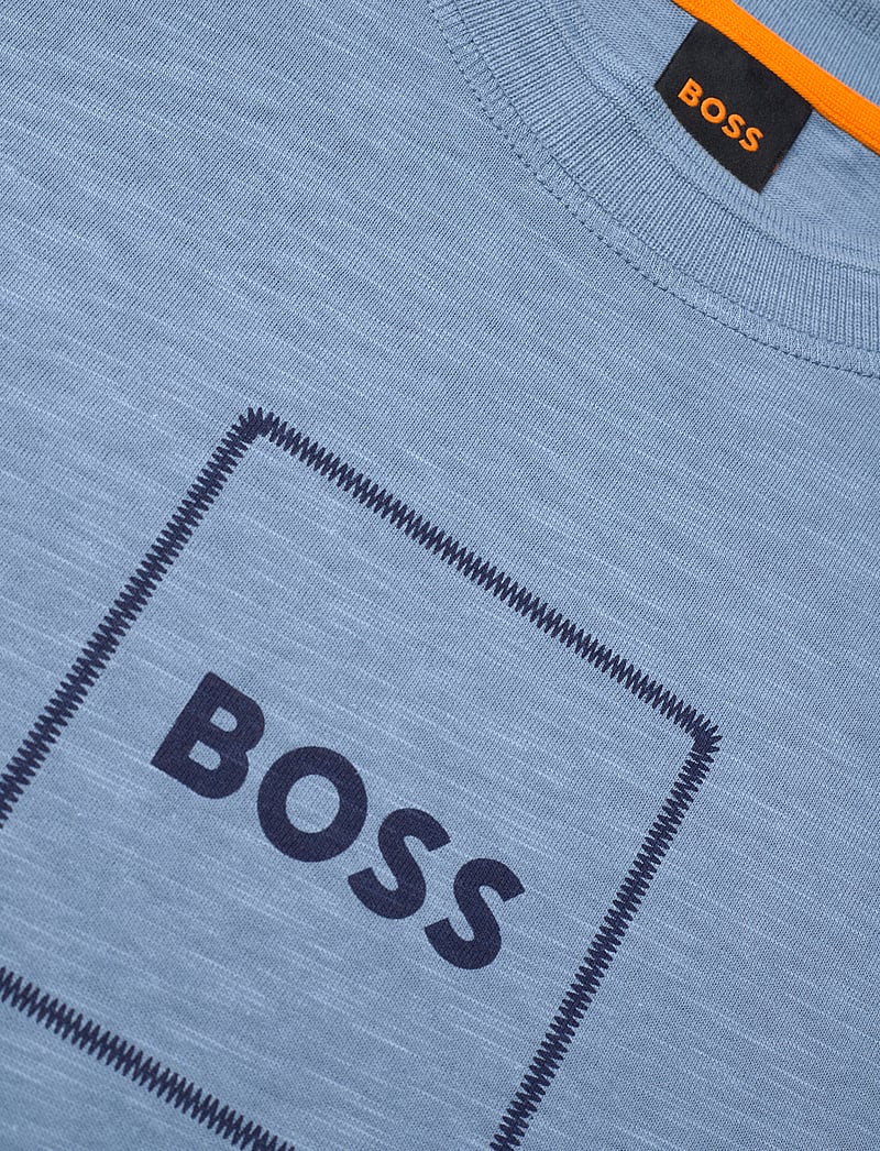 BOSS - Te_linenlogo - kurzärmelig - open blue - 2