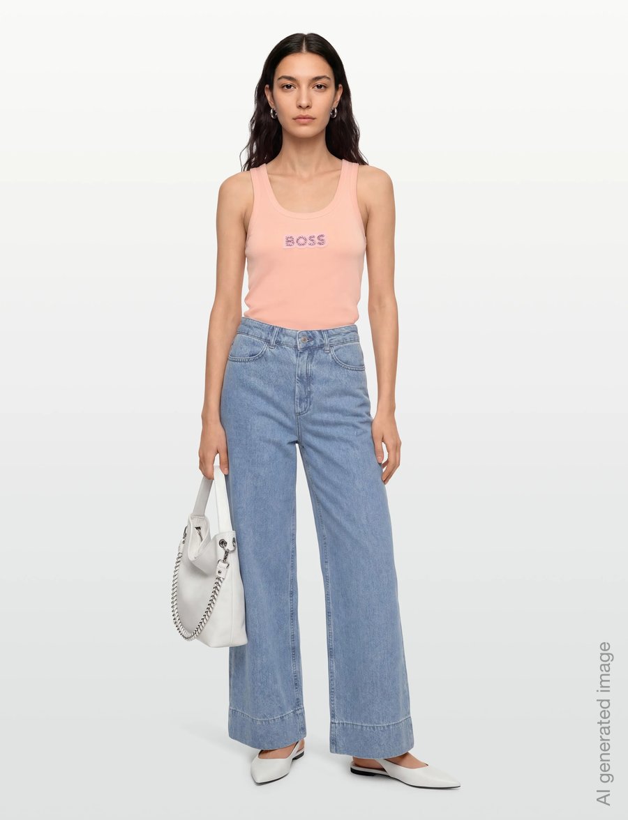 BOSS - C_Ematite2_stonebadg - sleeveless tops - open pink - 0
