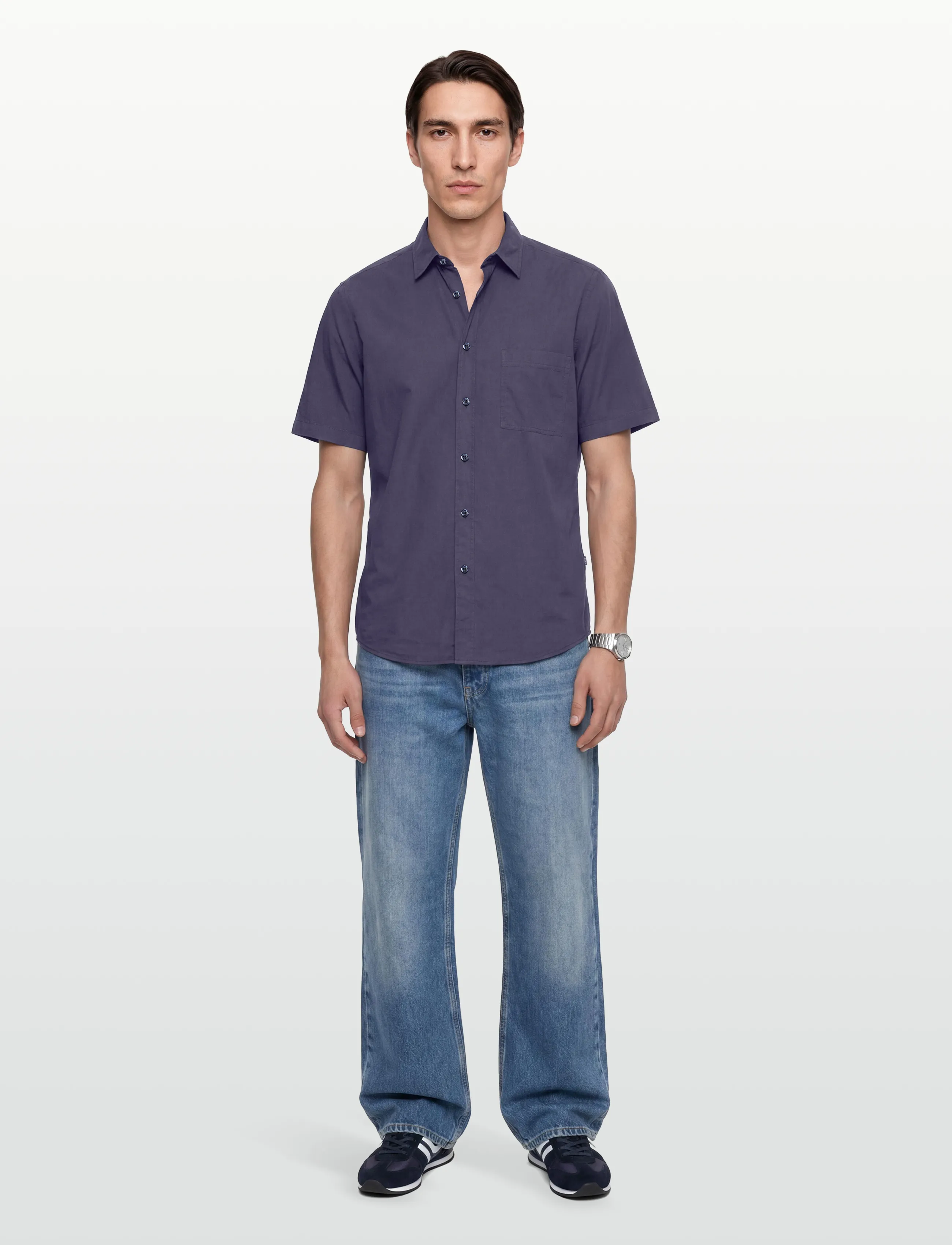 BOSS Relegant_6-Short_M, S, Shirts, Marineblau - Short-sleeved Männerswear