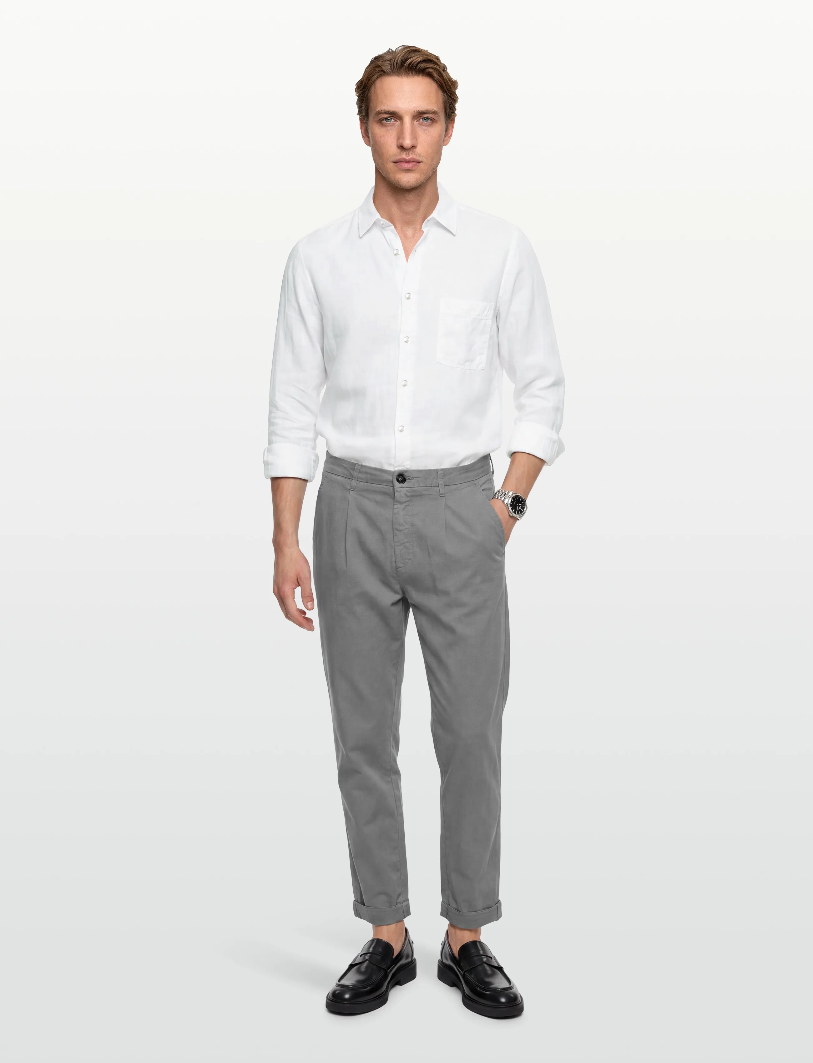 BOSS Relegant_6_M, XXL, Shirts, Weiß - Linen Männerswear