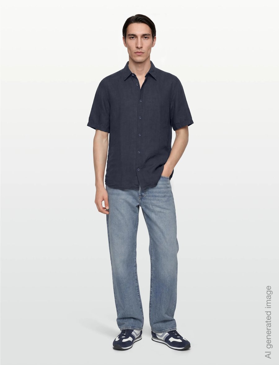 BOSS - Rash_2_M - linen shirts - dark blue - 0
