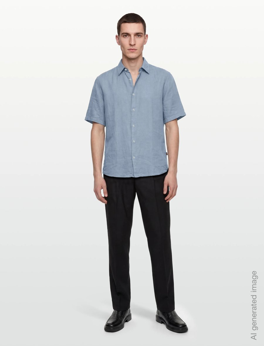 BOSS - Rash_2_M - linen shirts - light/pastel blue - 0