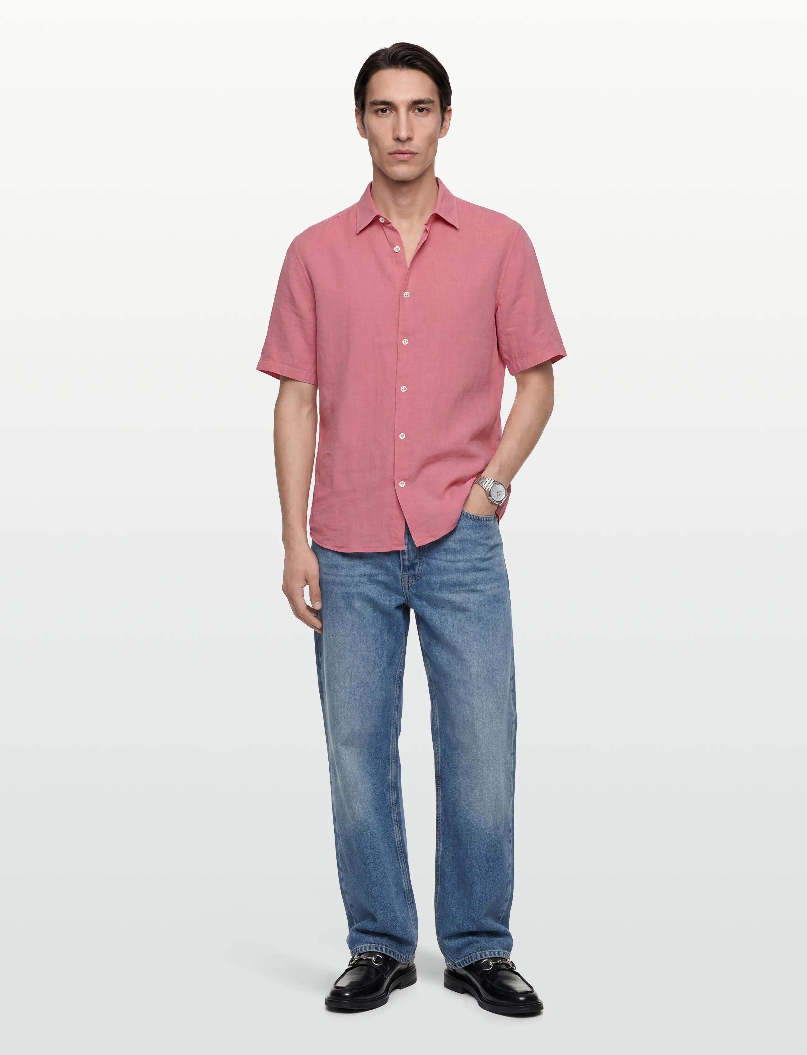 BOSS Rash_2_M - Skjorter - LIGHT/PASTEL RED / pink/rose