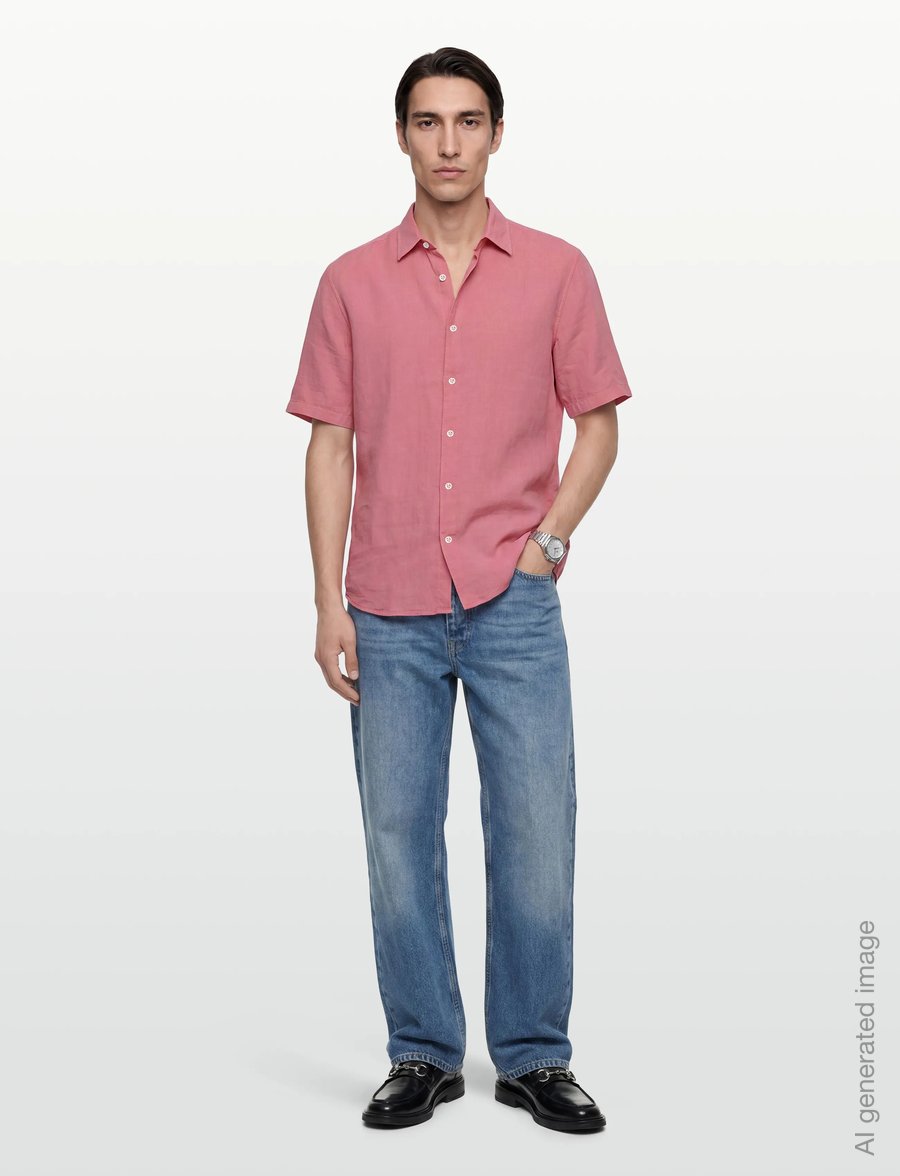 BOSS - Rash_2_M - linen shirts - light/pastel red - 0