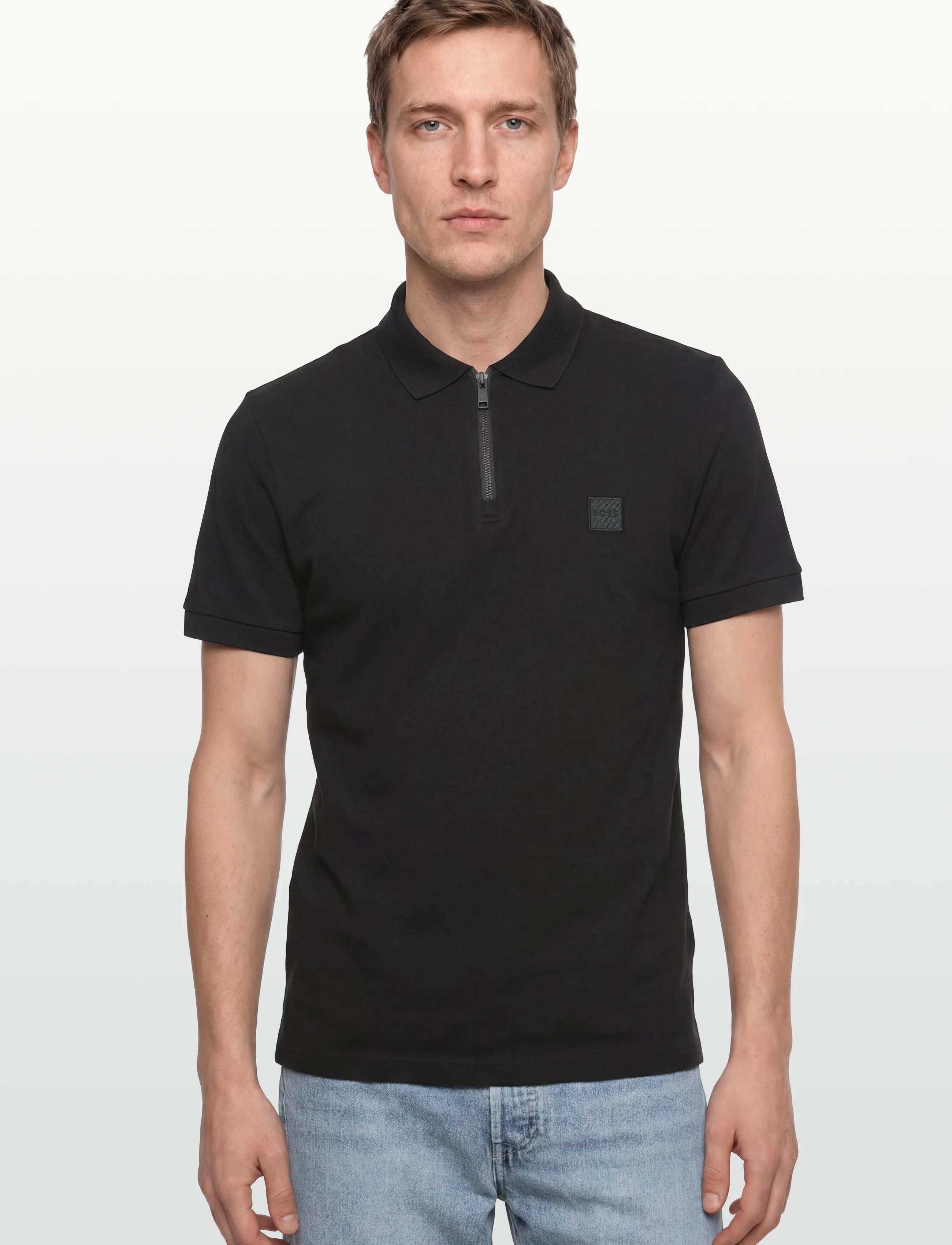 Stretch-cotton slim-fit polo shirt with logo patch 6