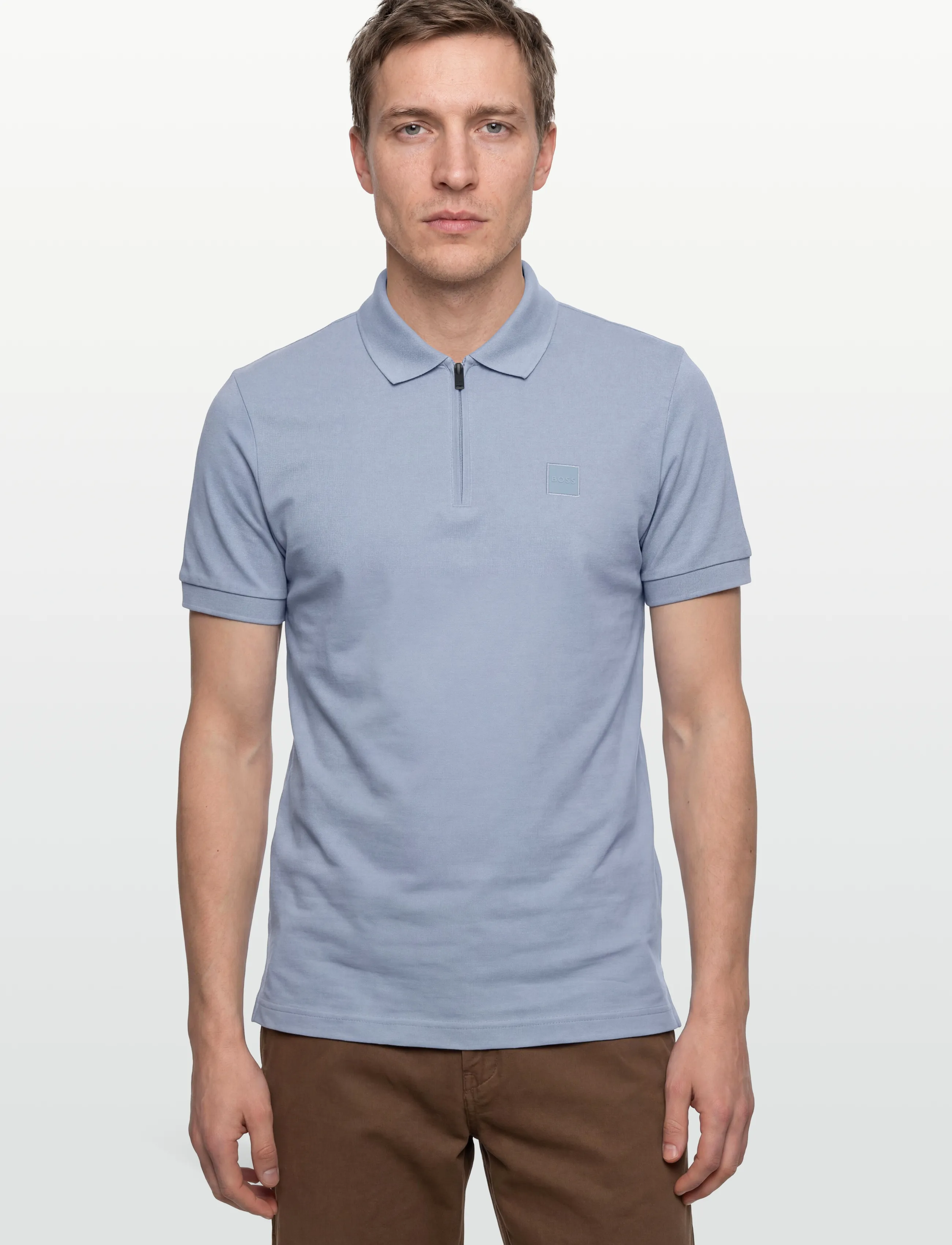 BOSS - Passerzip - short-sleeved polos - light/pastel blue - 3