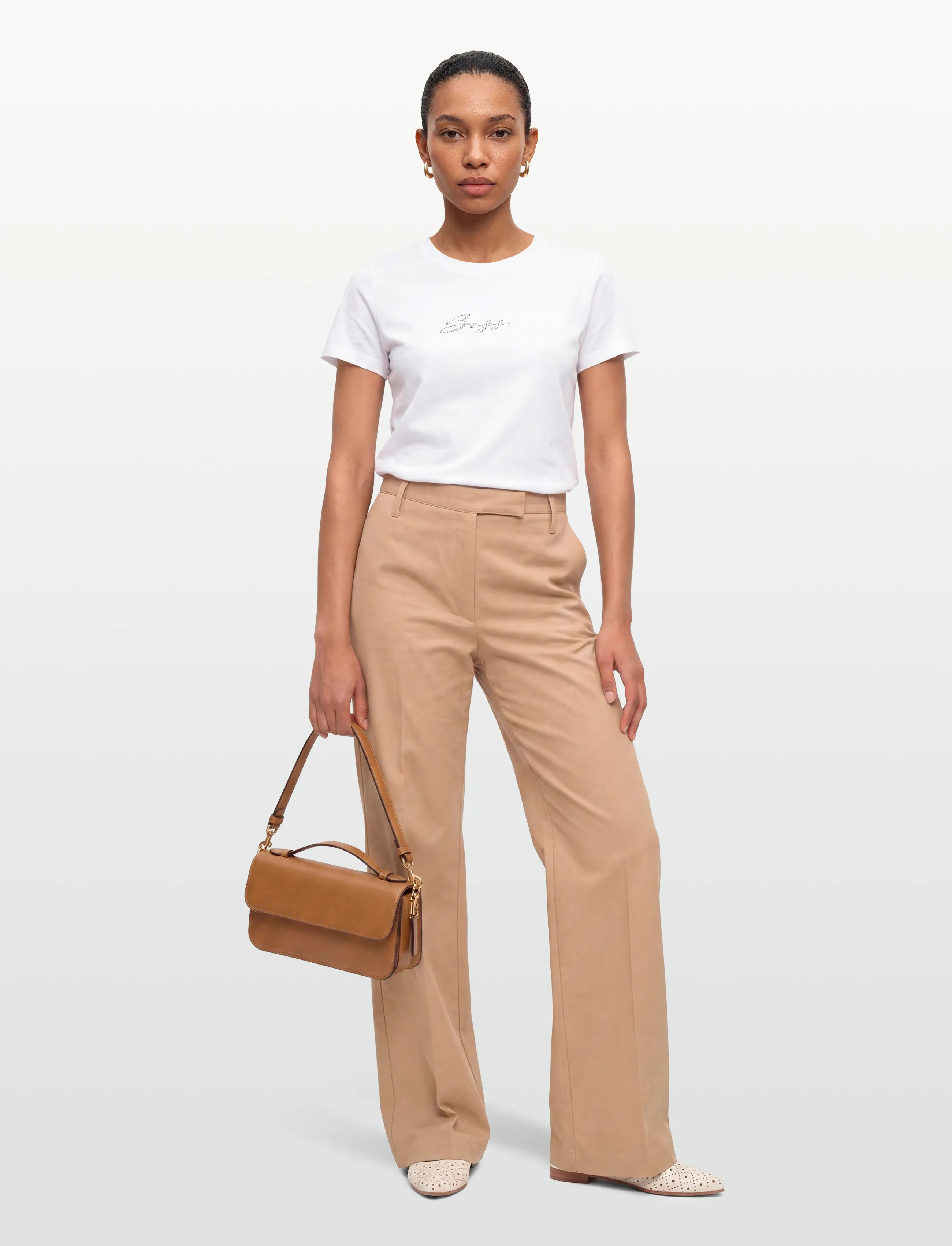 BOSS C_Esogo_2_Ma_Crystal, S, T-shirts & Oberteile, Weiß - Short-sleeved, Frauen