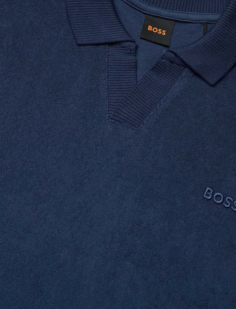 BOSS - Pe_doubletowel - knitted polos - open blue - 2