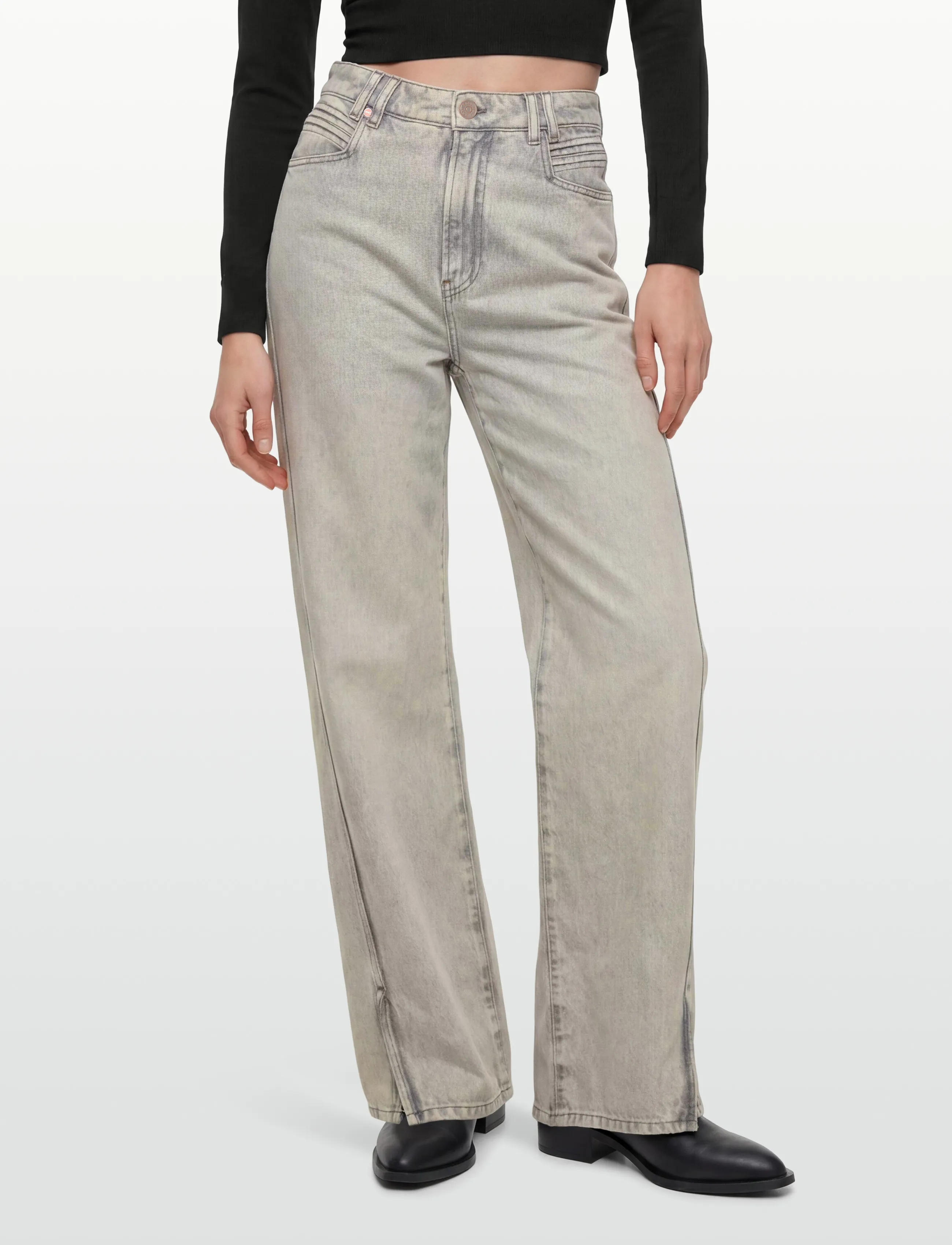 BOSS - C_MARLENE HR SPLIT - flared jeans - grey - 3