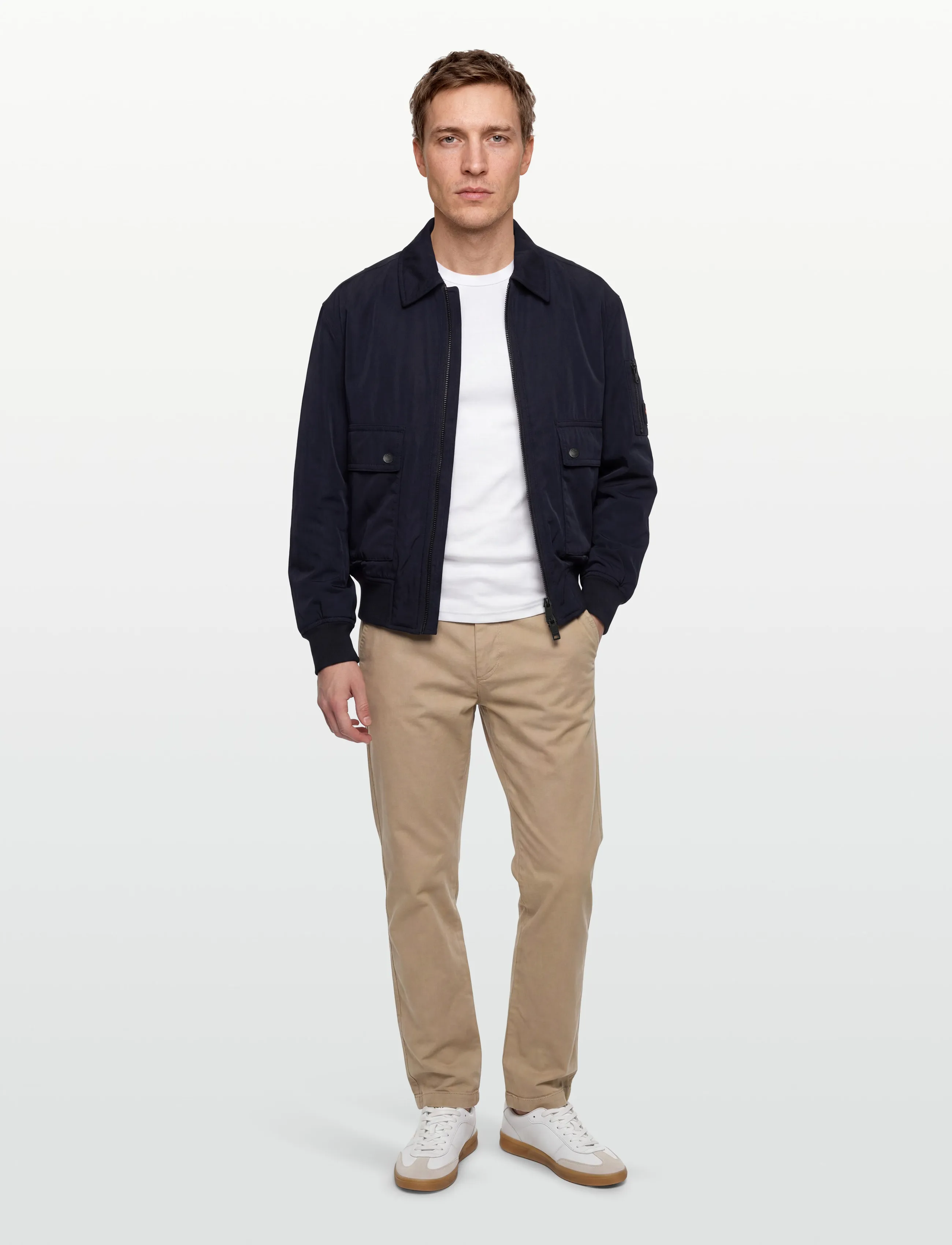 BOSS Oking, Mænd, Krave Bomberjakke, Navy, Str: 54
