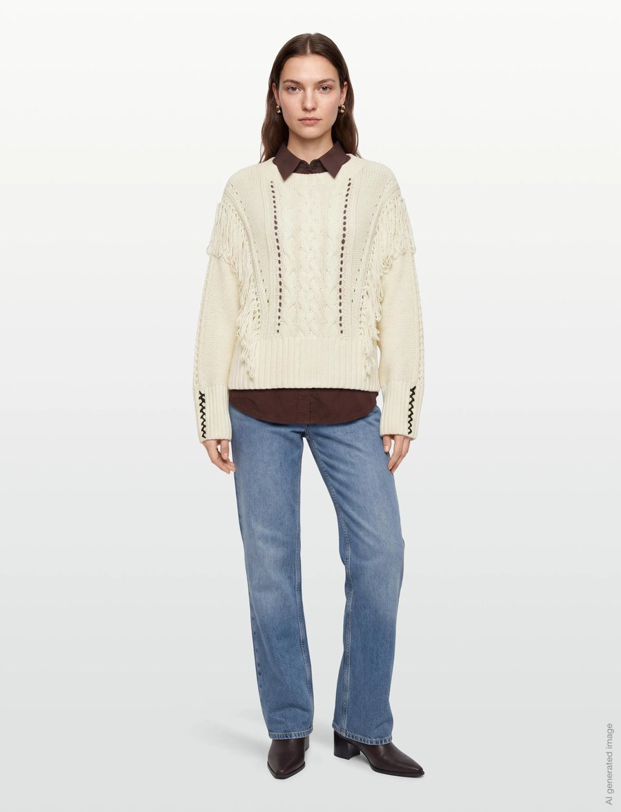 BOSS - C_Fitto - pullover - open white - 0