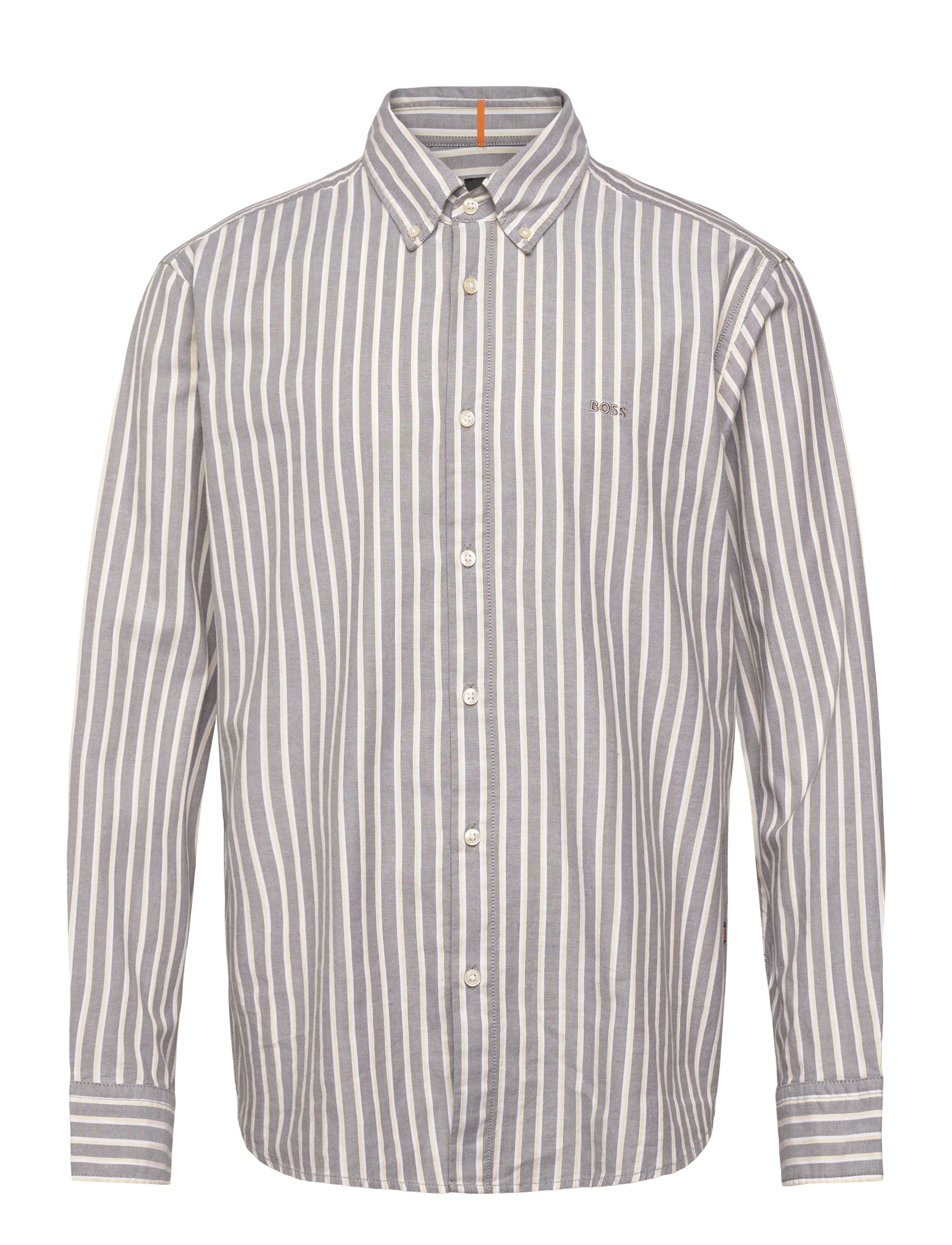 BOSS Ricoplus_M, M, Shirts, Grau - Striped Männerswear