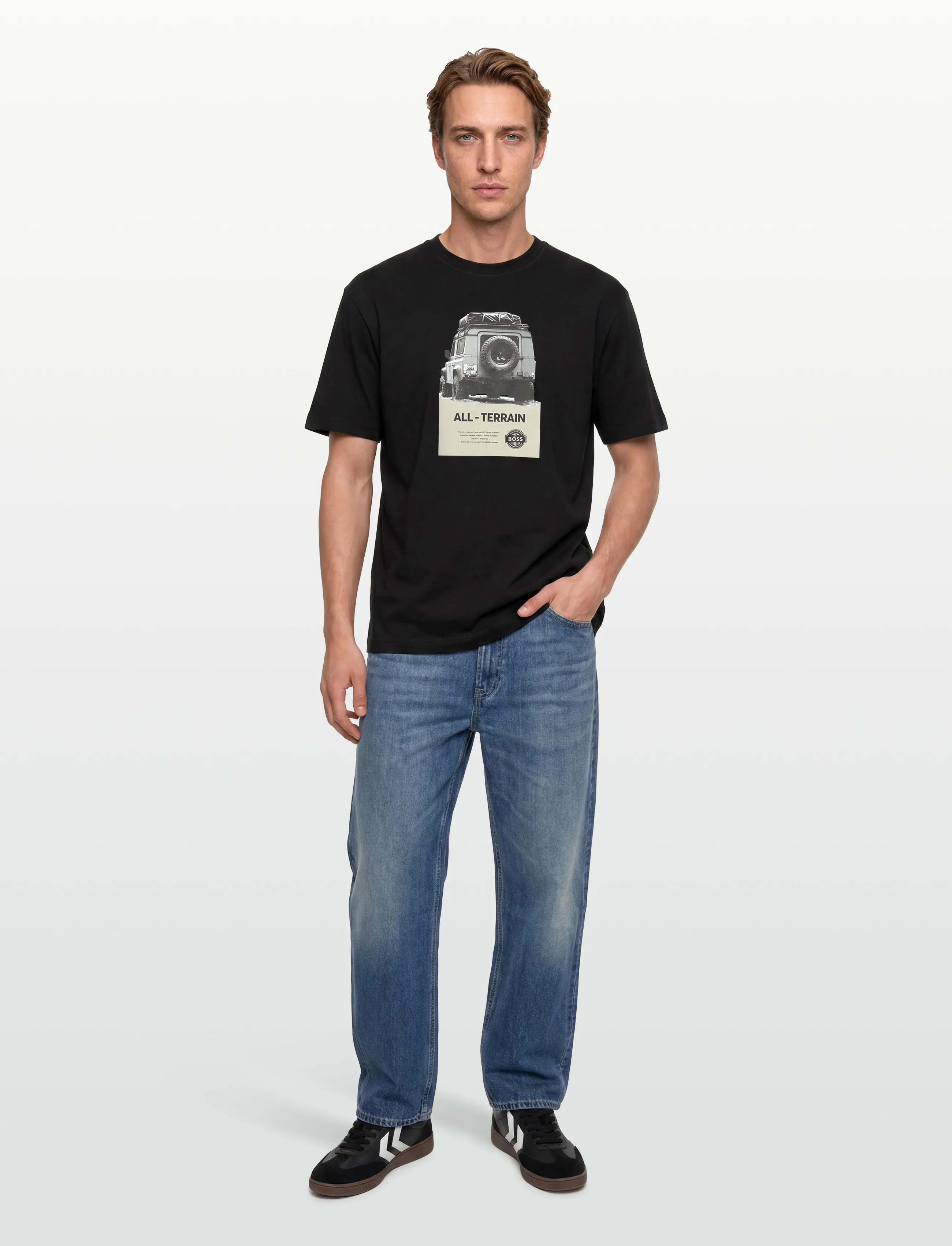BOSS Te_Wagon - Lühikeste varrukatega T-särgid - BLACK / black