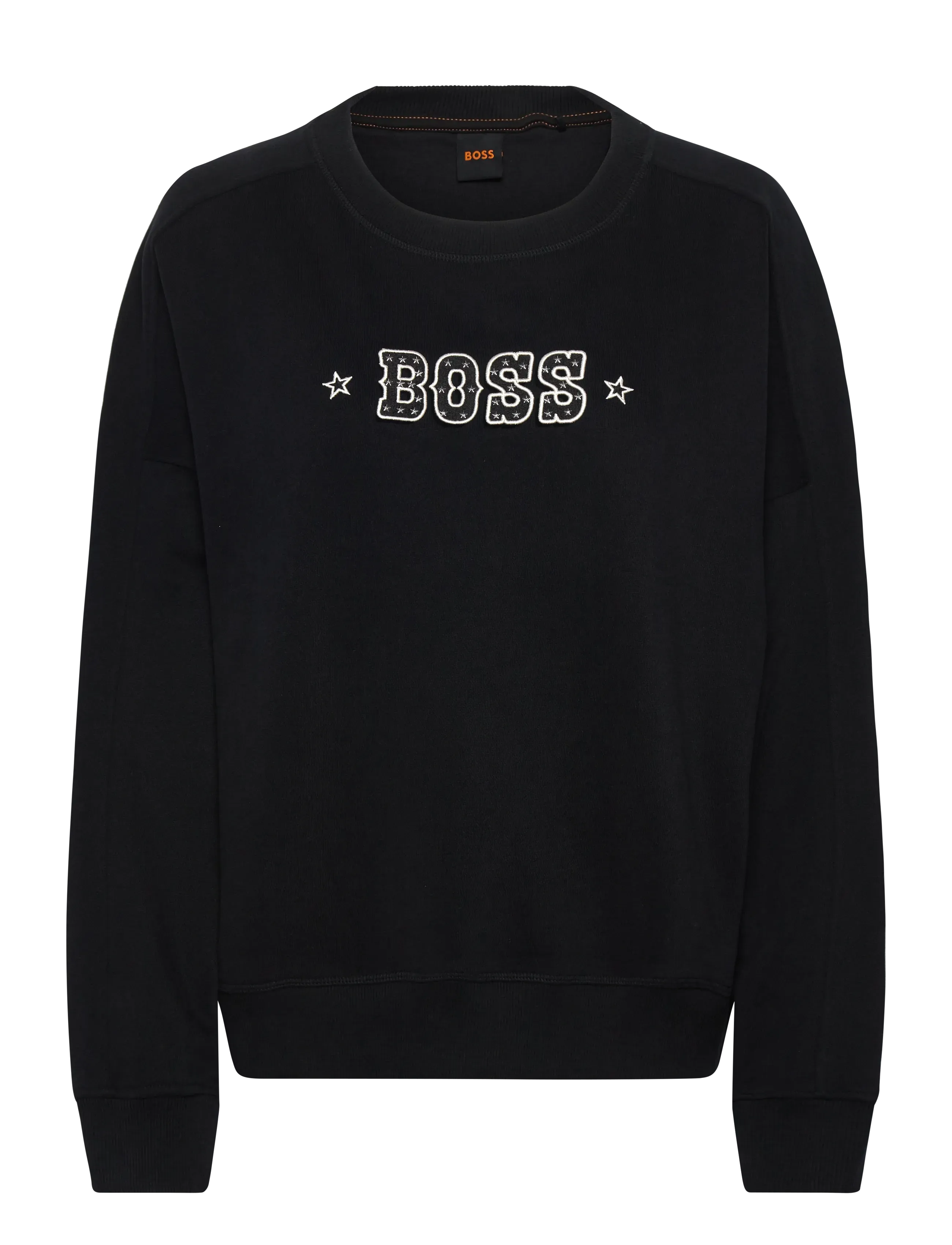 BOSS C_Eland_1, Kvinder, Grafisk Print Rundhals Sweatshirt, Sort, Str: M