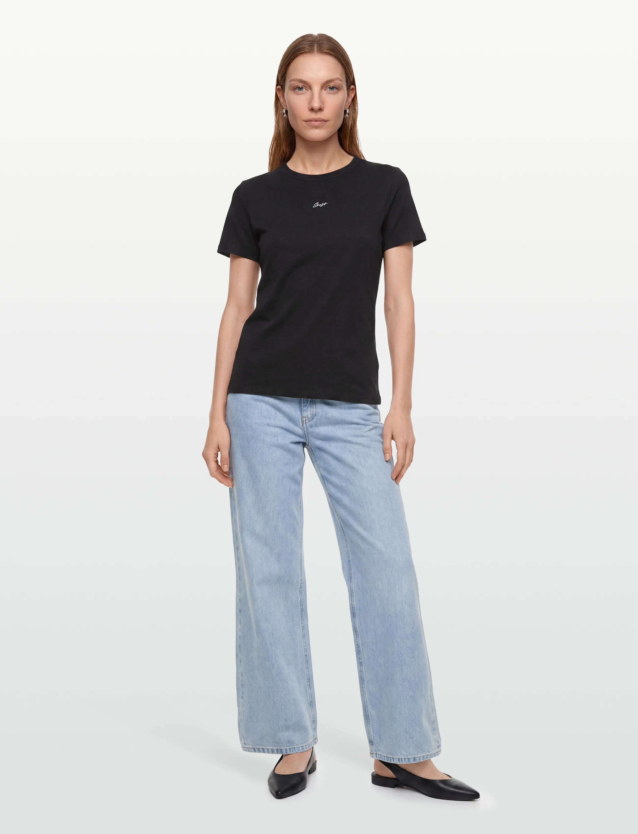 BOSS C_Elogo_5_S, M, Black, T-Shirts & Toppe > Kortærmede, Dame
