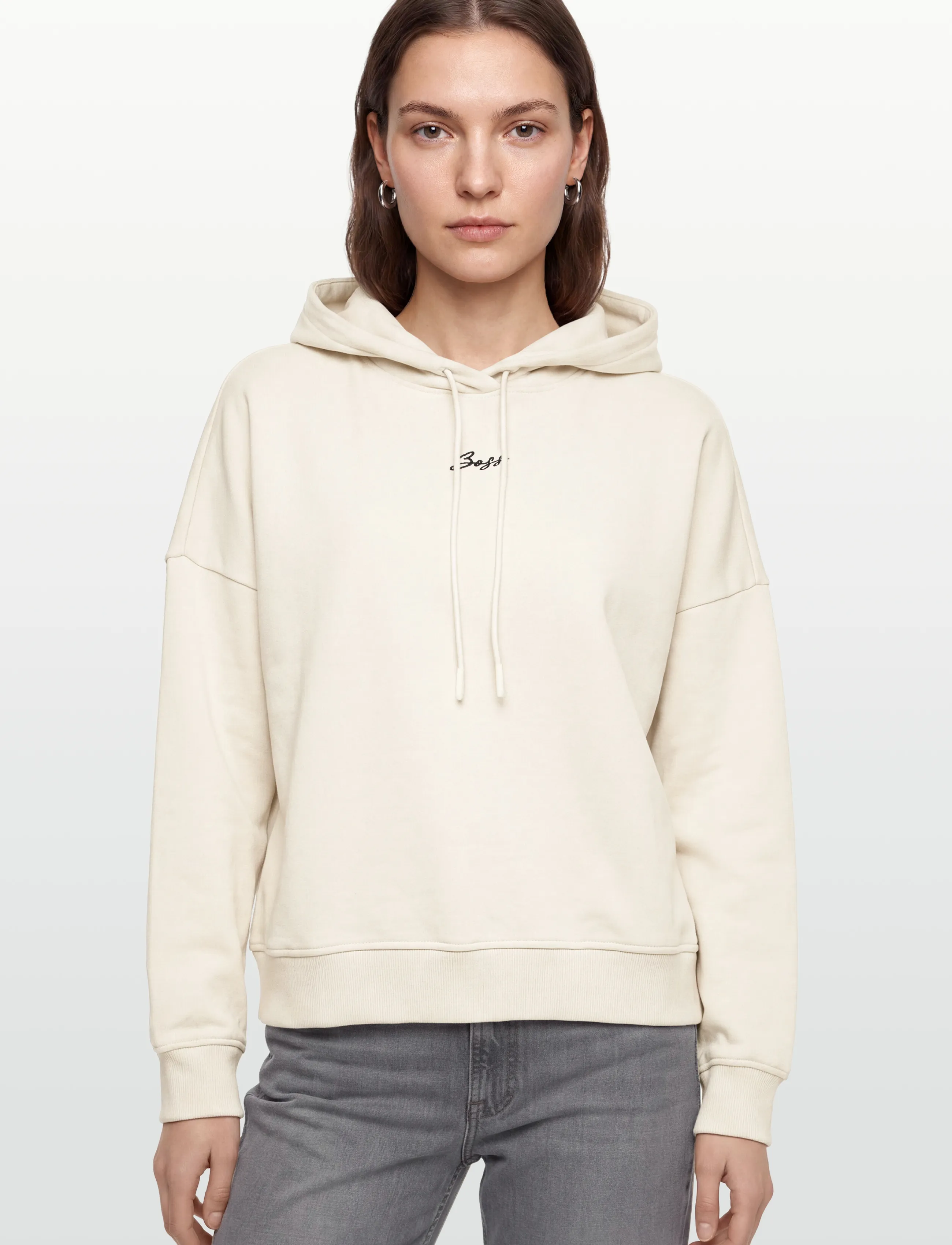 BOSS - C_Ehoody_s - kapuutsiga dressipluusid - open white - 3