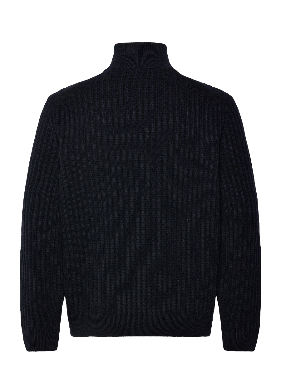 BOSS - Kwinter - poolpika lukuga džemprid - dark blue - 1