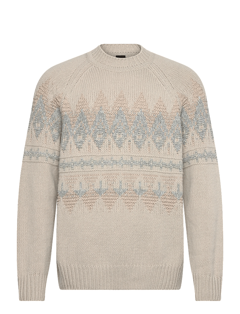 BOSS - Karombo - Ümmarguse kaelusega kudumid - light beige - 0