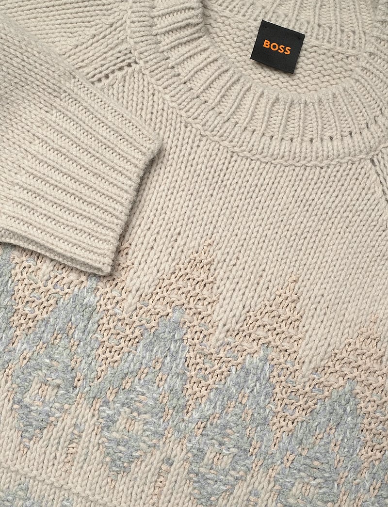 BOSS - Karombo - Ümmarguse kaelusega kudumid - light beige - 2